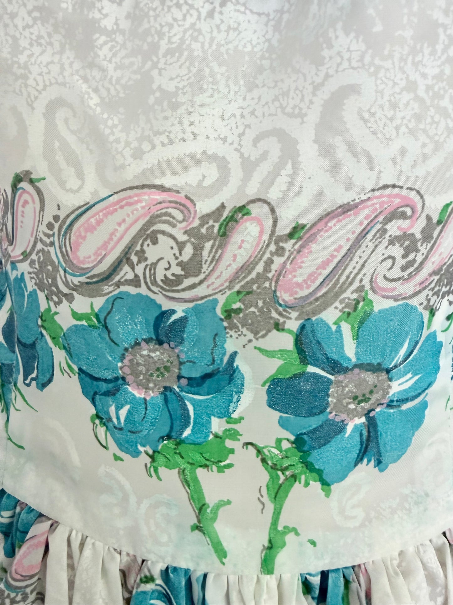 Midcentury Vintage Floral Dress • Pink & Turquoise Fit and Flare • 50s Rockabilly Crossover Sundress