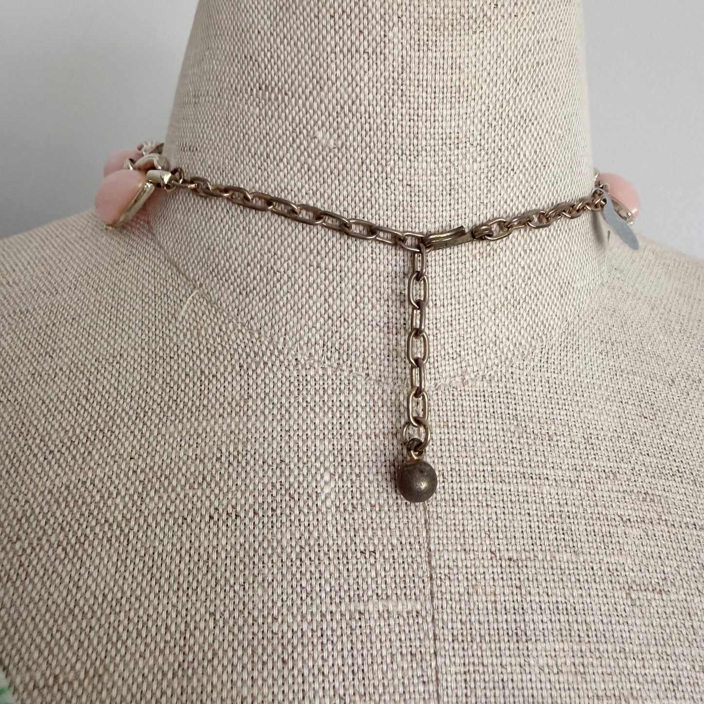 Midcentury Pale Pink Adjustable Thermoset Choker