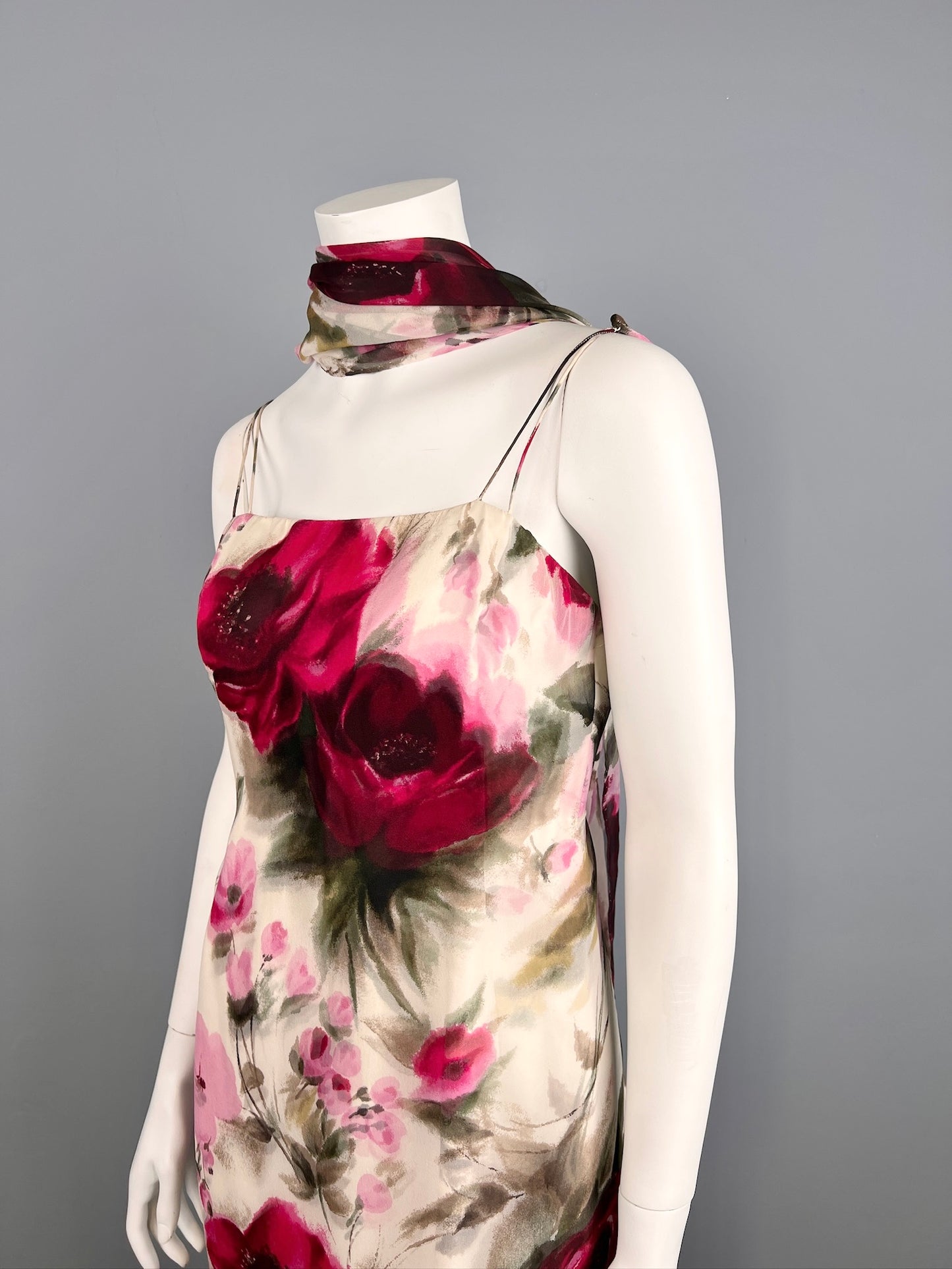 Vintage Silk Couture Dress, Helena Barbieri, Size S