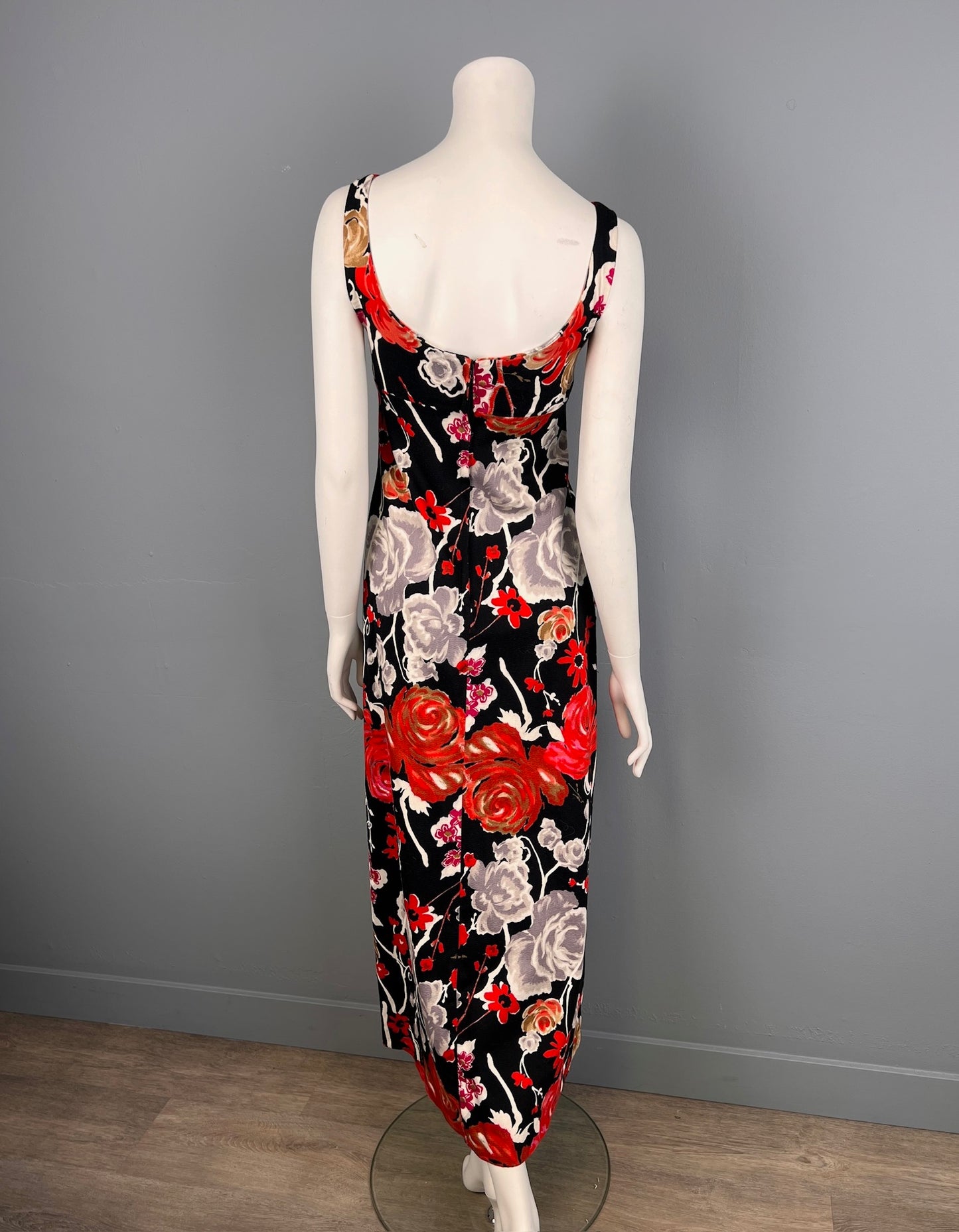 1960/70s Cotton Maxi with Built in Bra, Size XS, Bust 32"