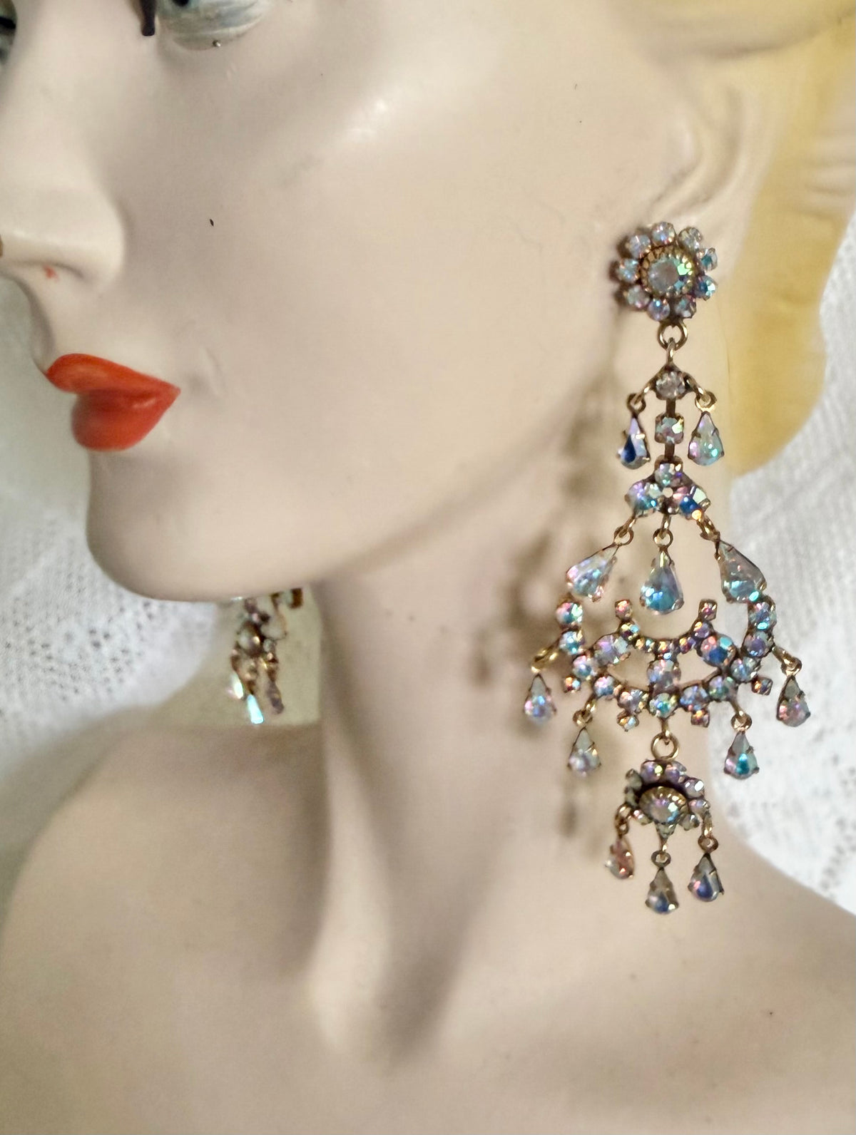 Elsa Corsi Designer Crystal Chandelier Earrings