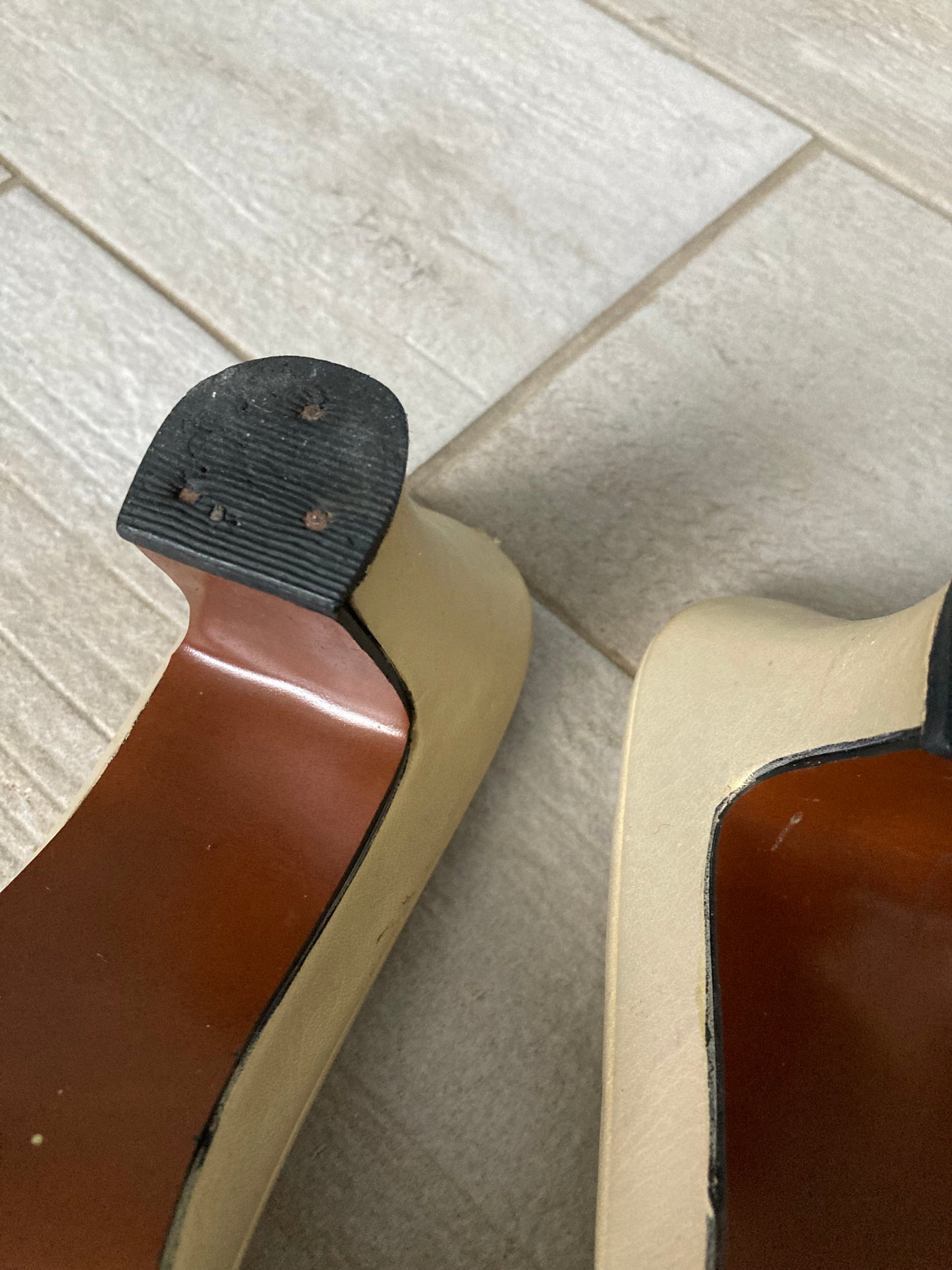 Vintage Gold Slide Shoes, Size 9