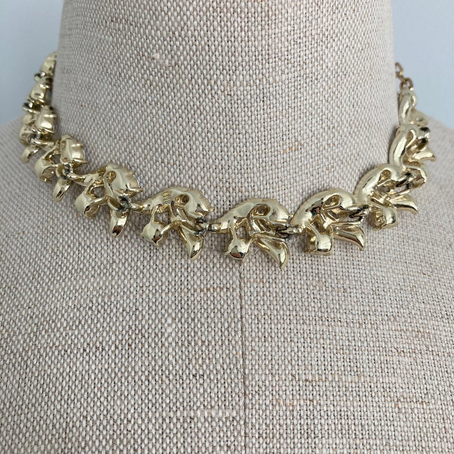 Vintage Coro Adjustable Rhinestone Choker, Midcentury Rhinestone Necklace