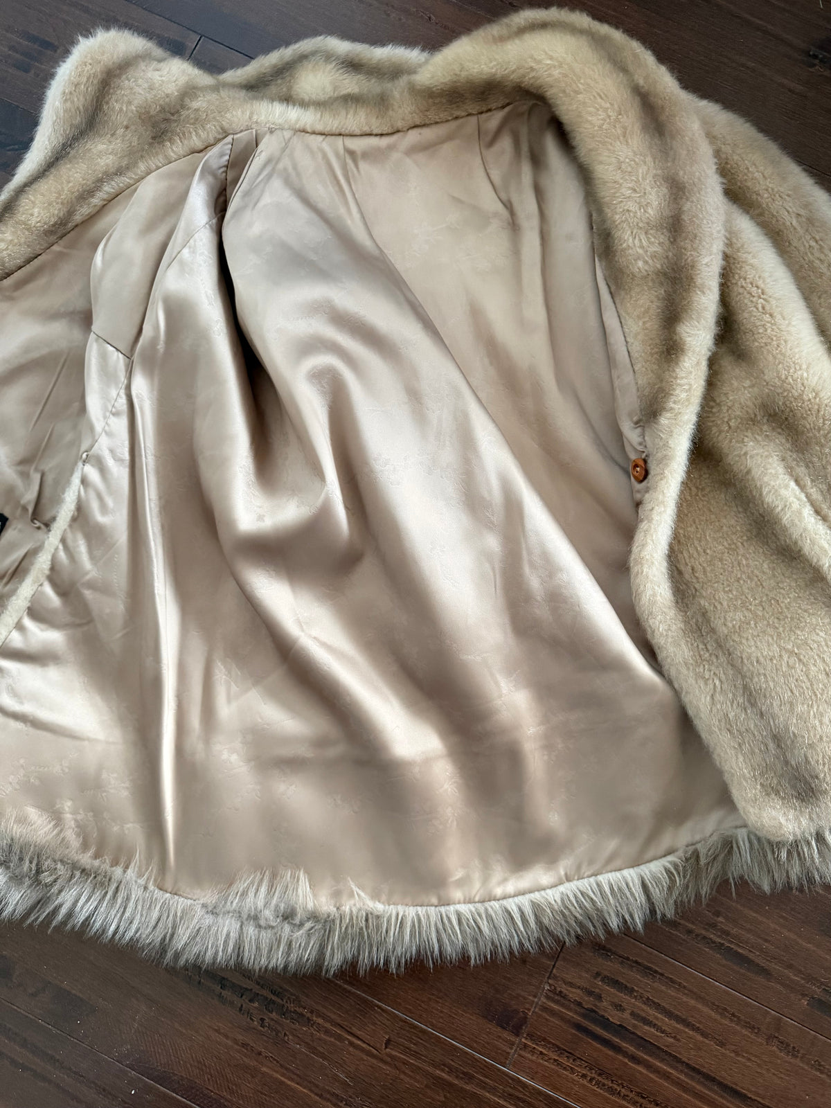 VTG Blonde Faux Fur Capelet by Glenoit, Size M/L