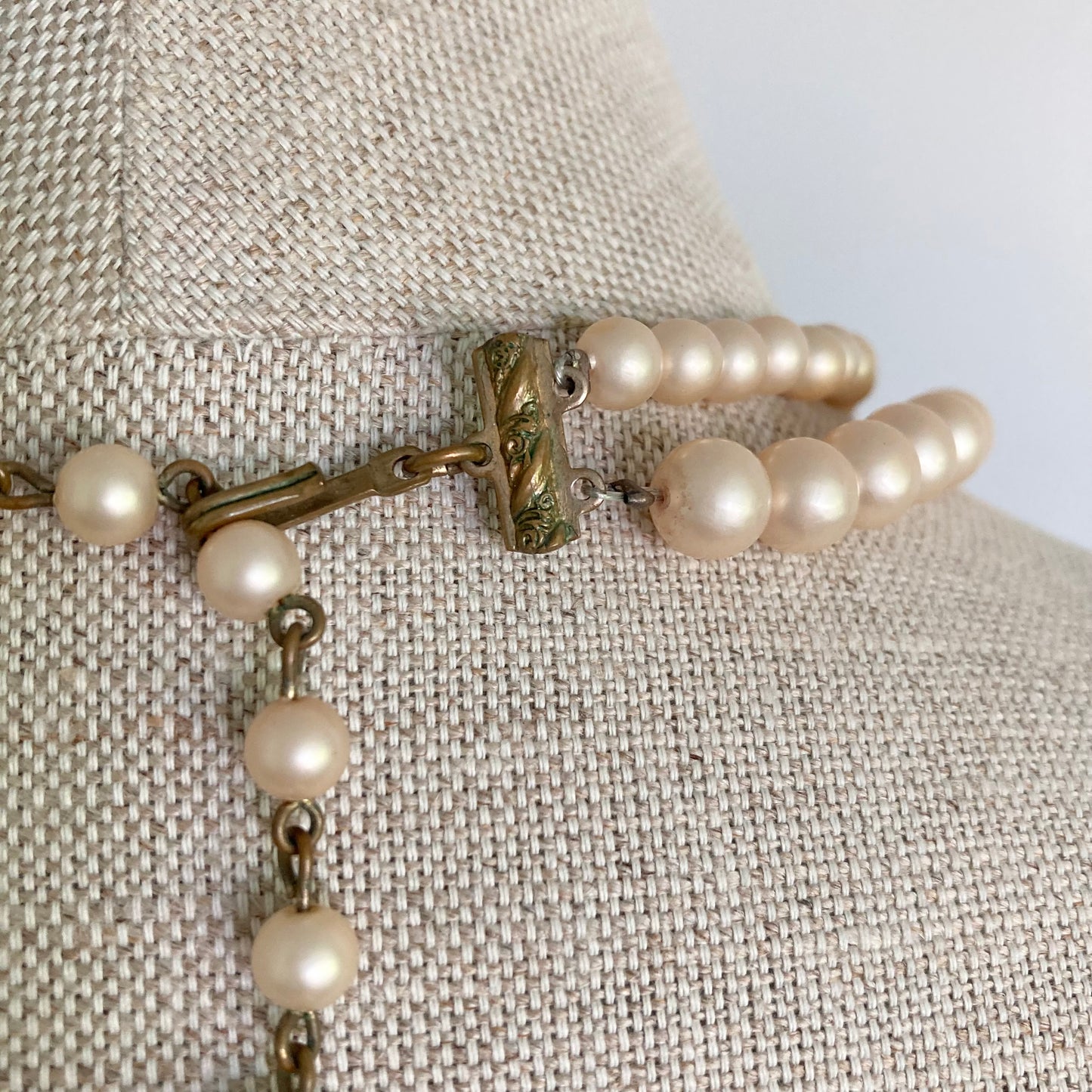 1940/50s Haskell Look Vintage Pearl Choker, Wedding Necklace, Vintage Bridal Jewellery
