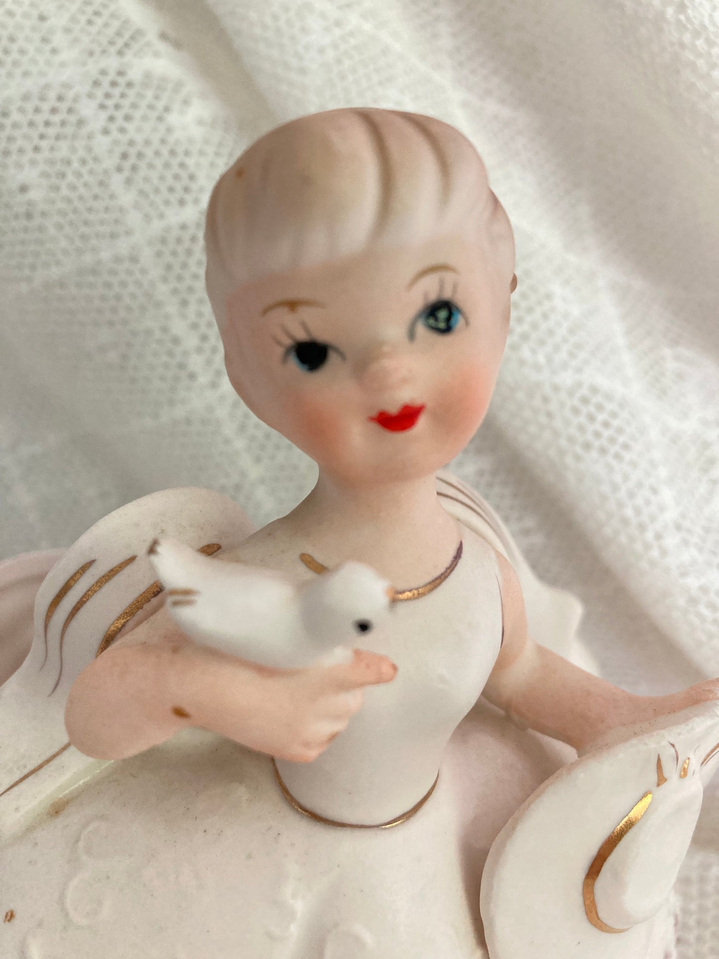 1950s Charming Vase, Girl in White Dress Vase, Rubens Planter/Vase, Bridal Vase