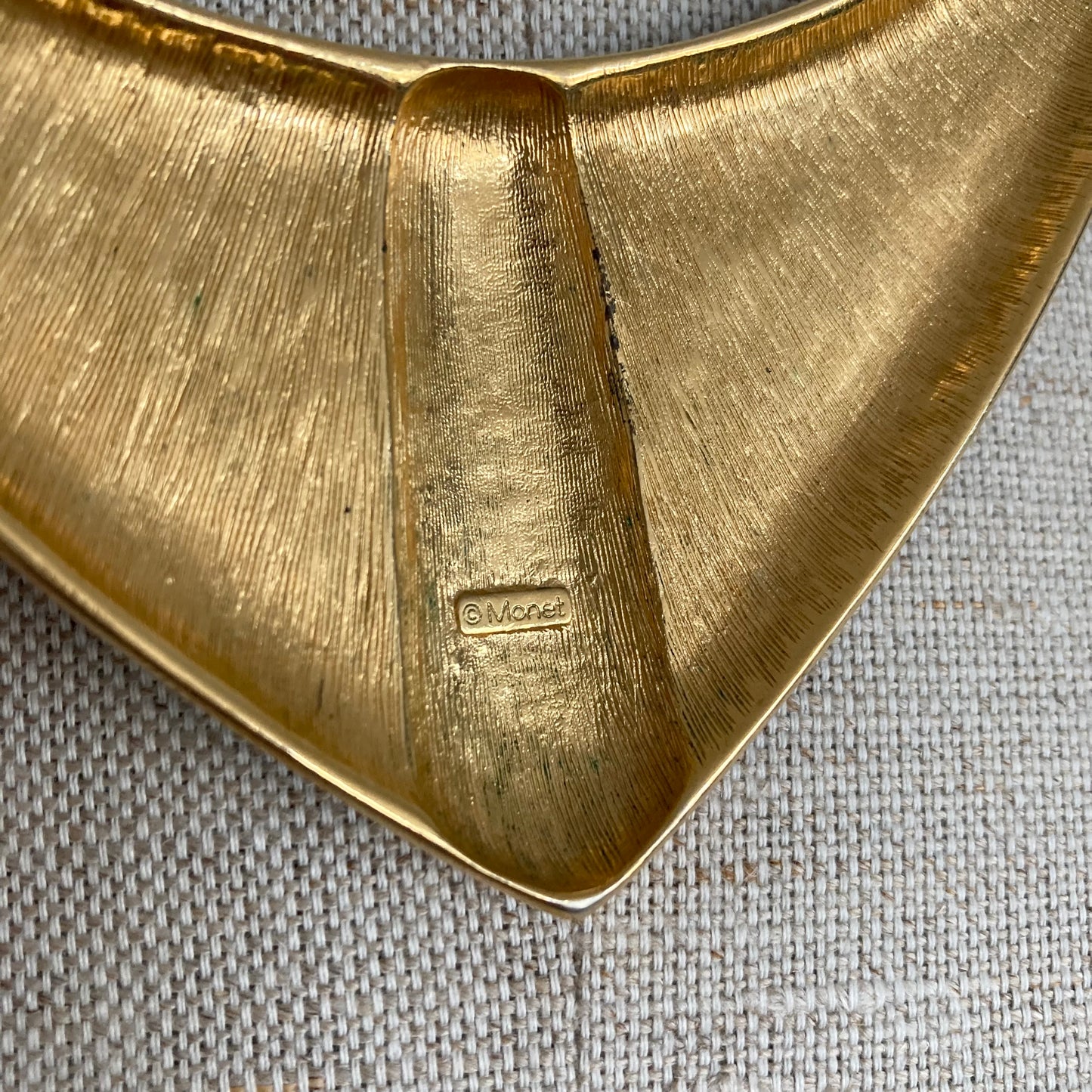 1980s Monet Gold and Black Enamel Statement Necklace