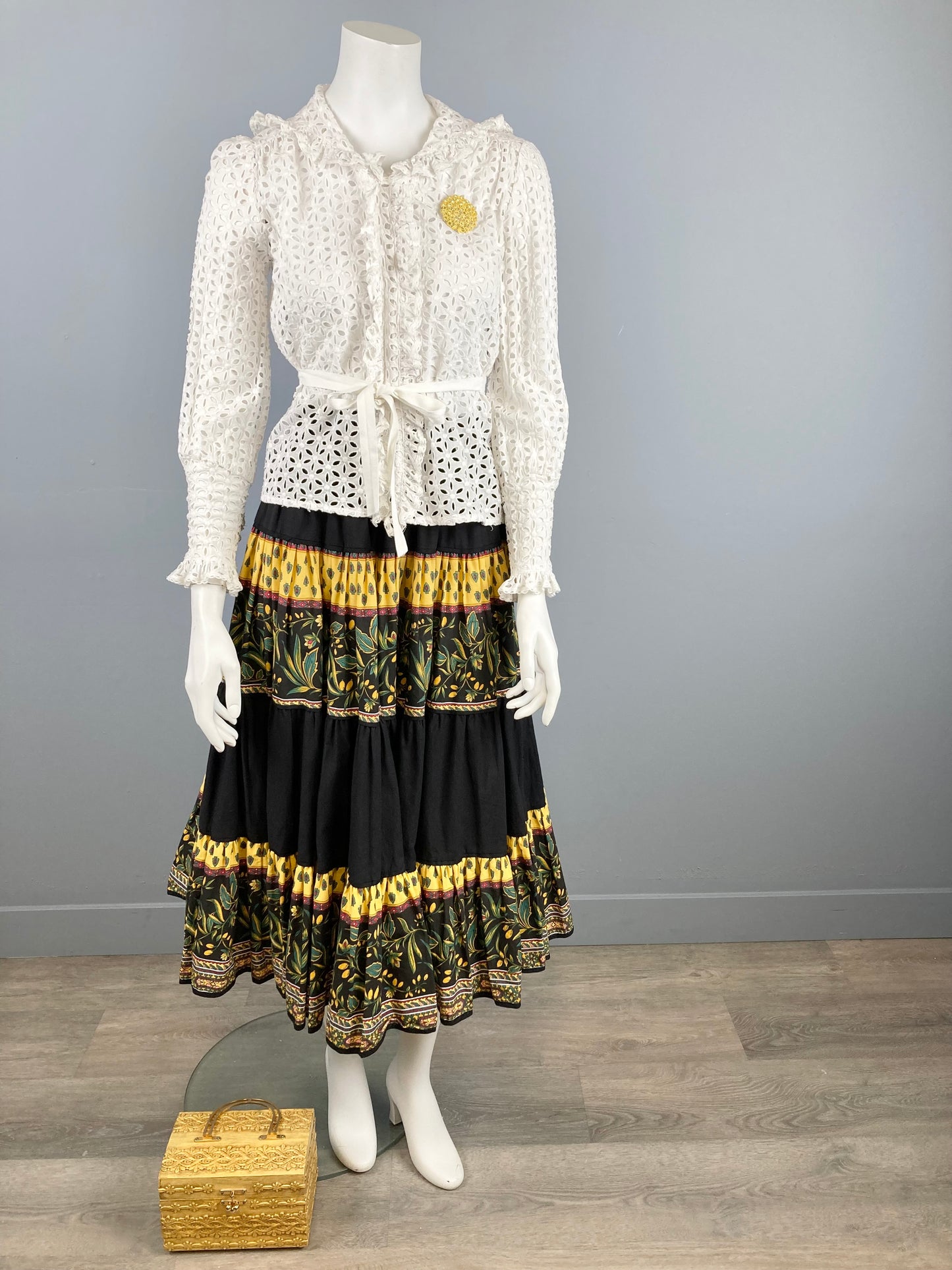 Vintage Atelier Provencal Cotton Skirt, Size S