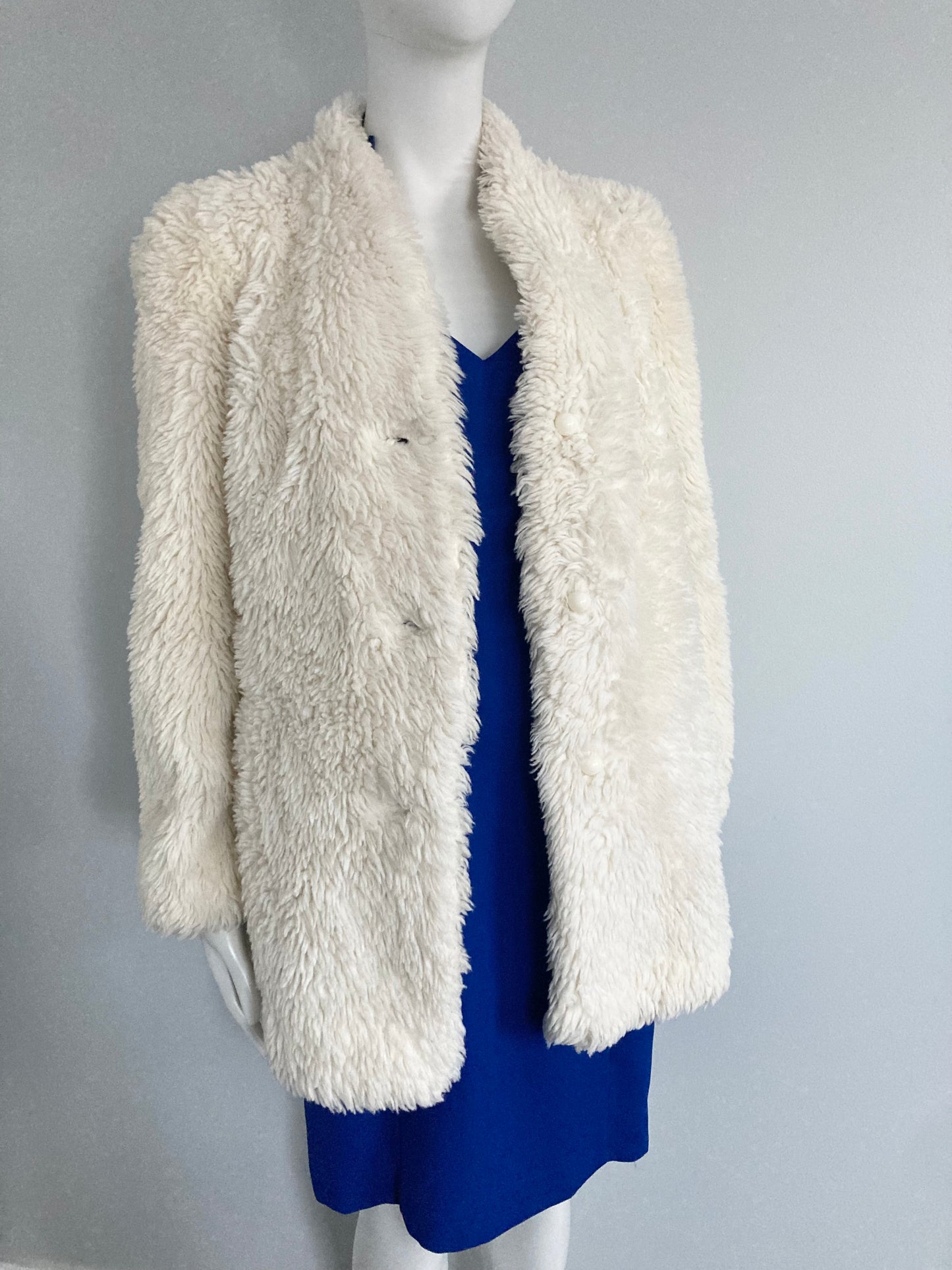 1980s/90s Blue Bombshell Lace Back Dress, Size S