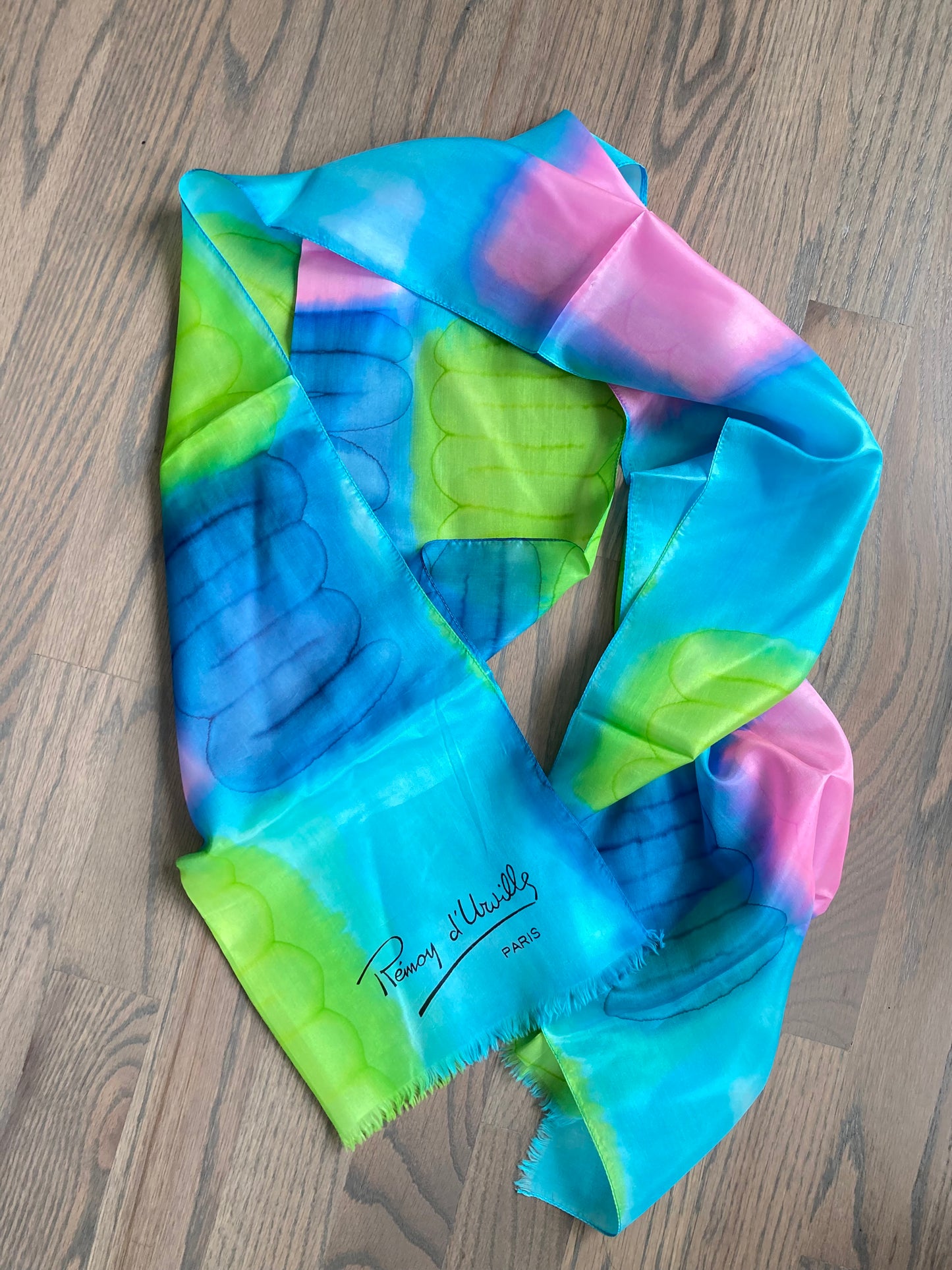 Vintage Remoy d'Urville Paris Silk Scarf