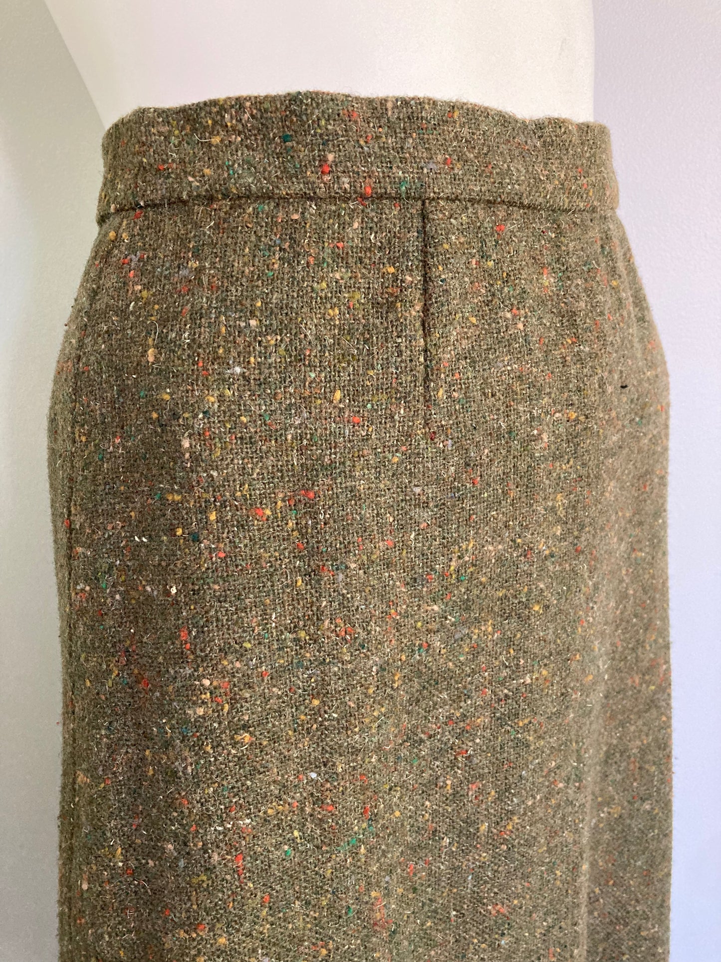 1970s Tweed Wool A-Line Skirt, Size XS