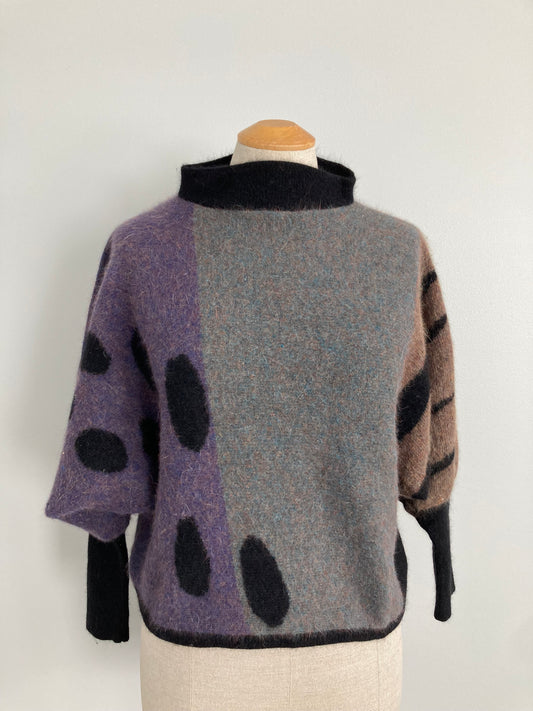 80s Lambswool Angora Blend Sweater by Renee Tener for Jeanne Pierre, Size S