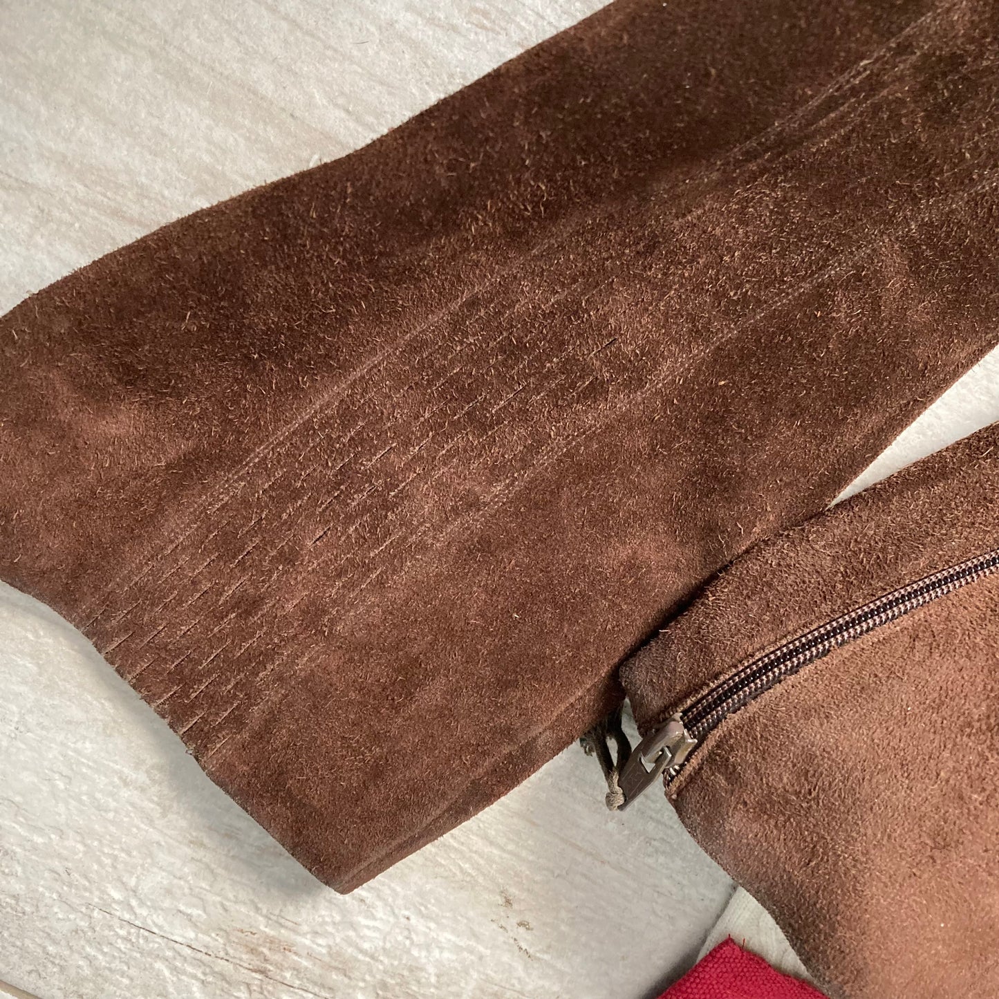 1970s Chocolate Brown Suede Boots, size 10 AAA