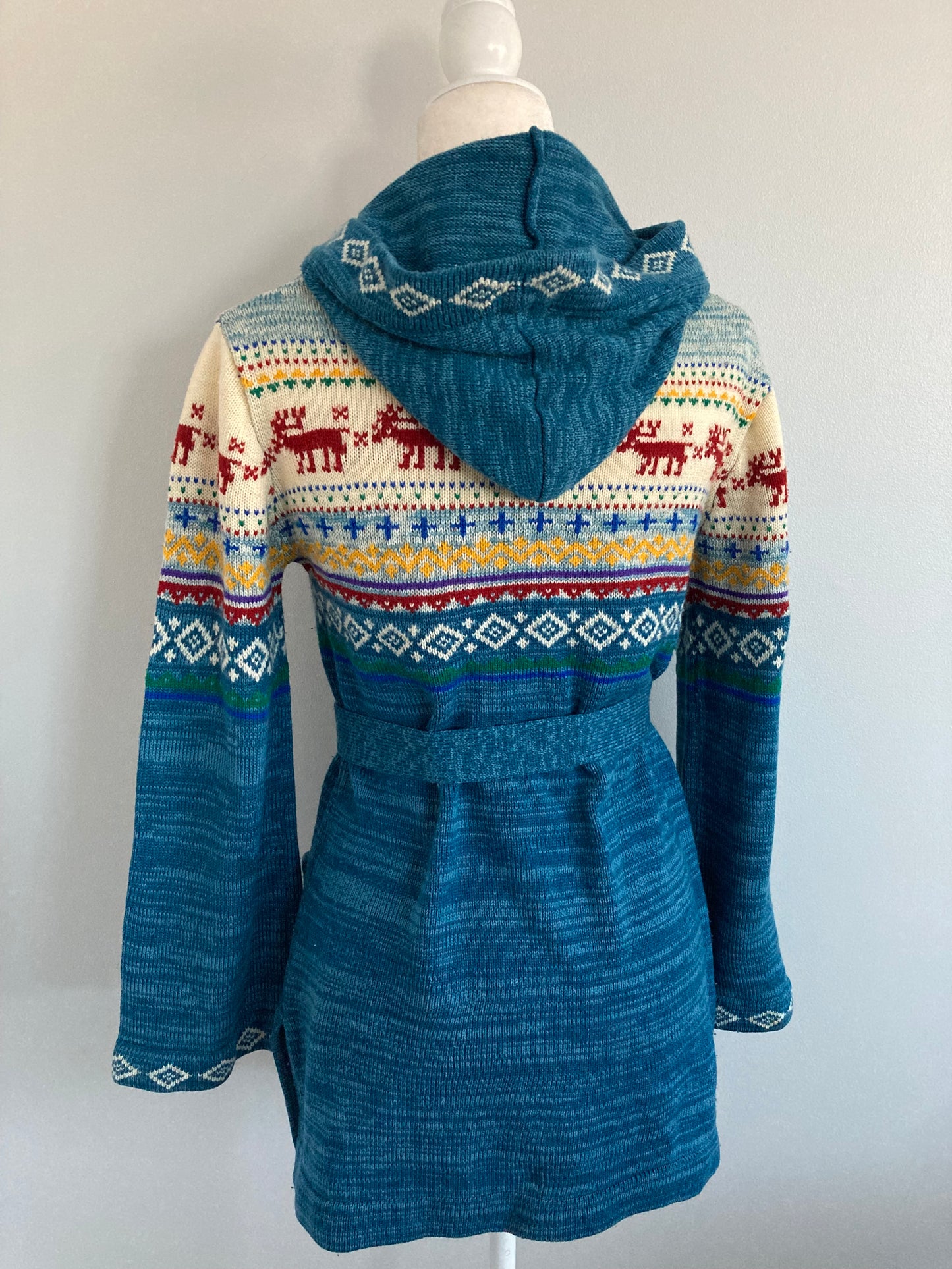1970s Hooded Bell Sleeve Sweater, Size M