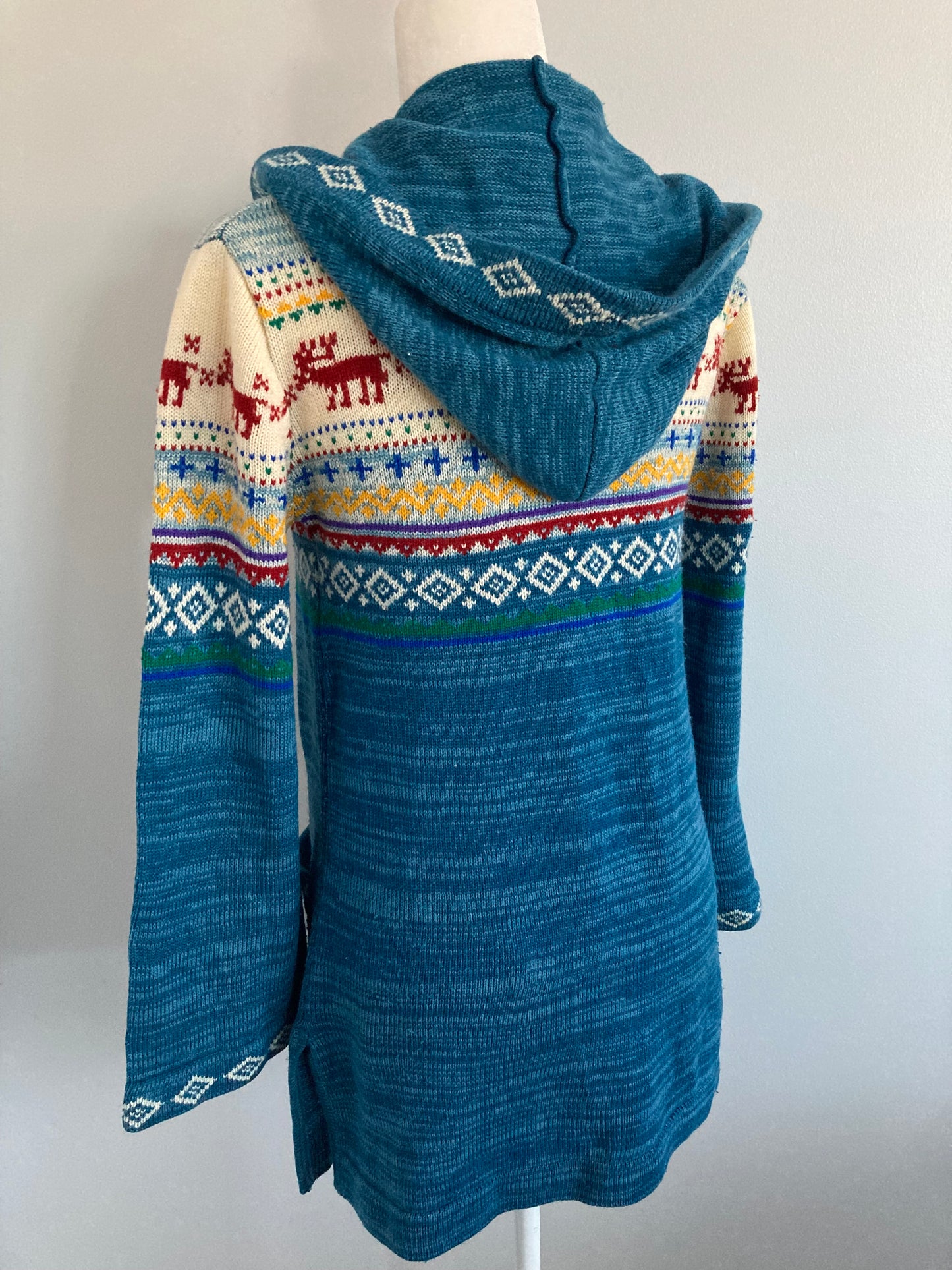 1970s Hooded Bell Sleeve Sweater, Size M