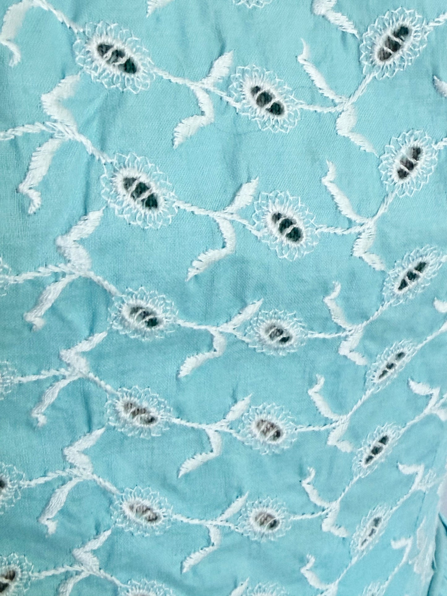 1950s Turquoise Teena Paige Summer Cotton Dress, Size XS