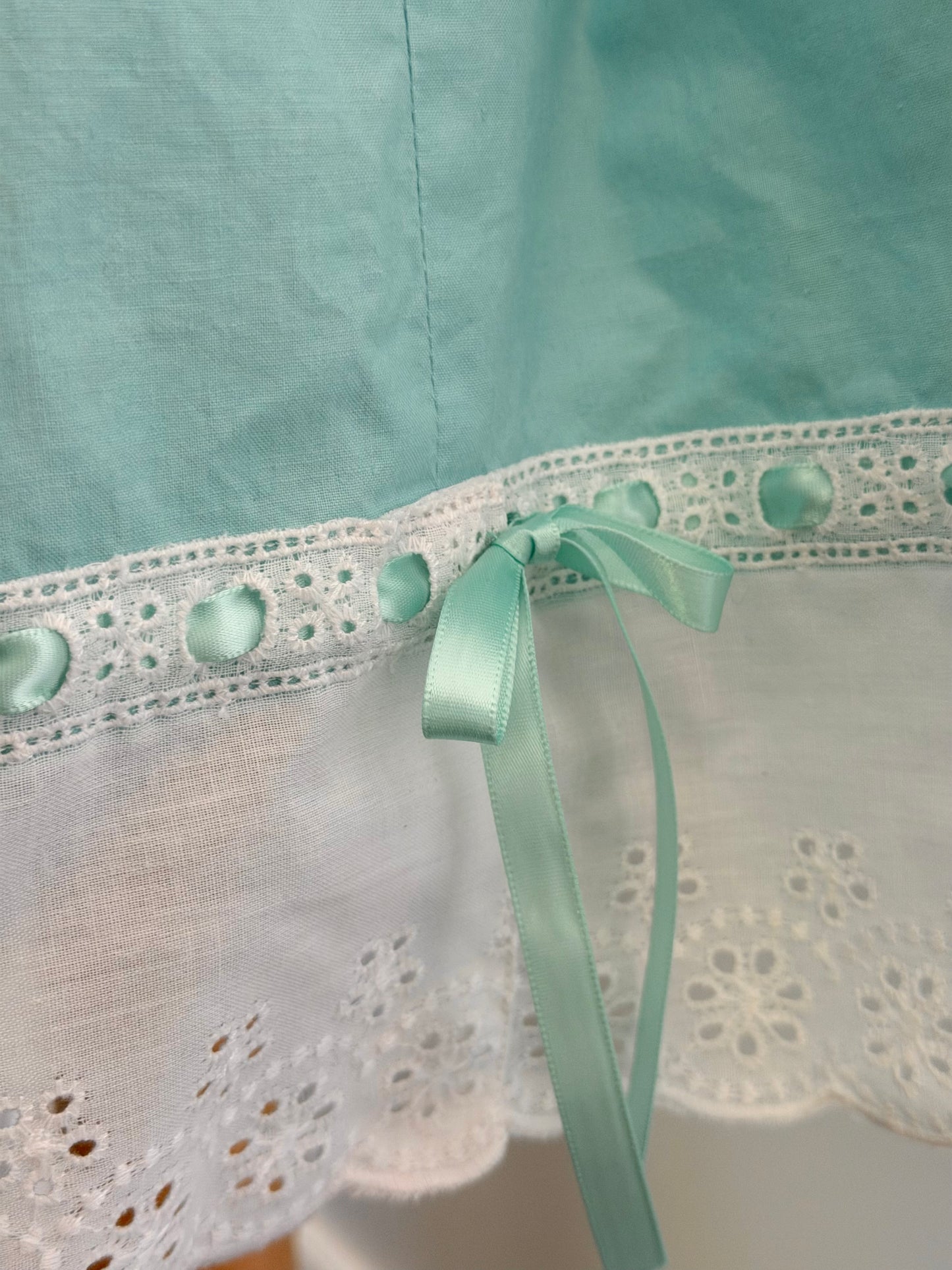 1950s Turquoise Teena Paige Summer Cotton Dress, Size XS