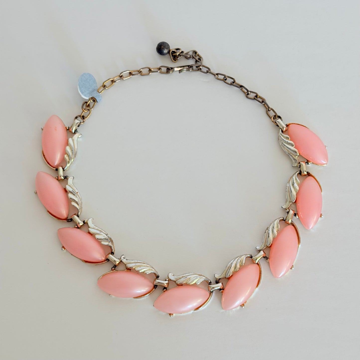 Midcentury Pale Pink Adjustable Thermoset Choker