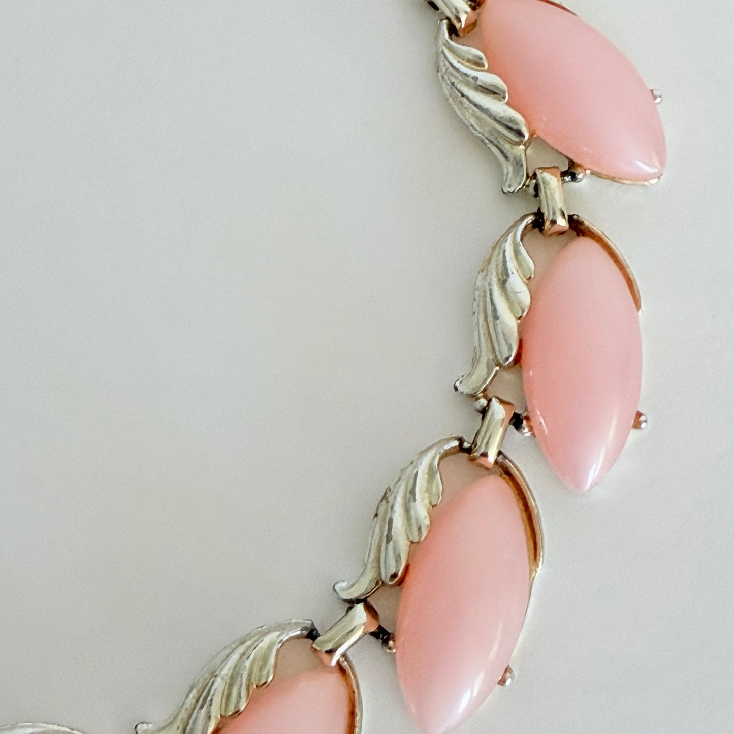 Midcentury Pale Pink Adjustable Thermoset Choker
