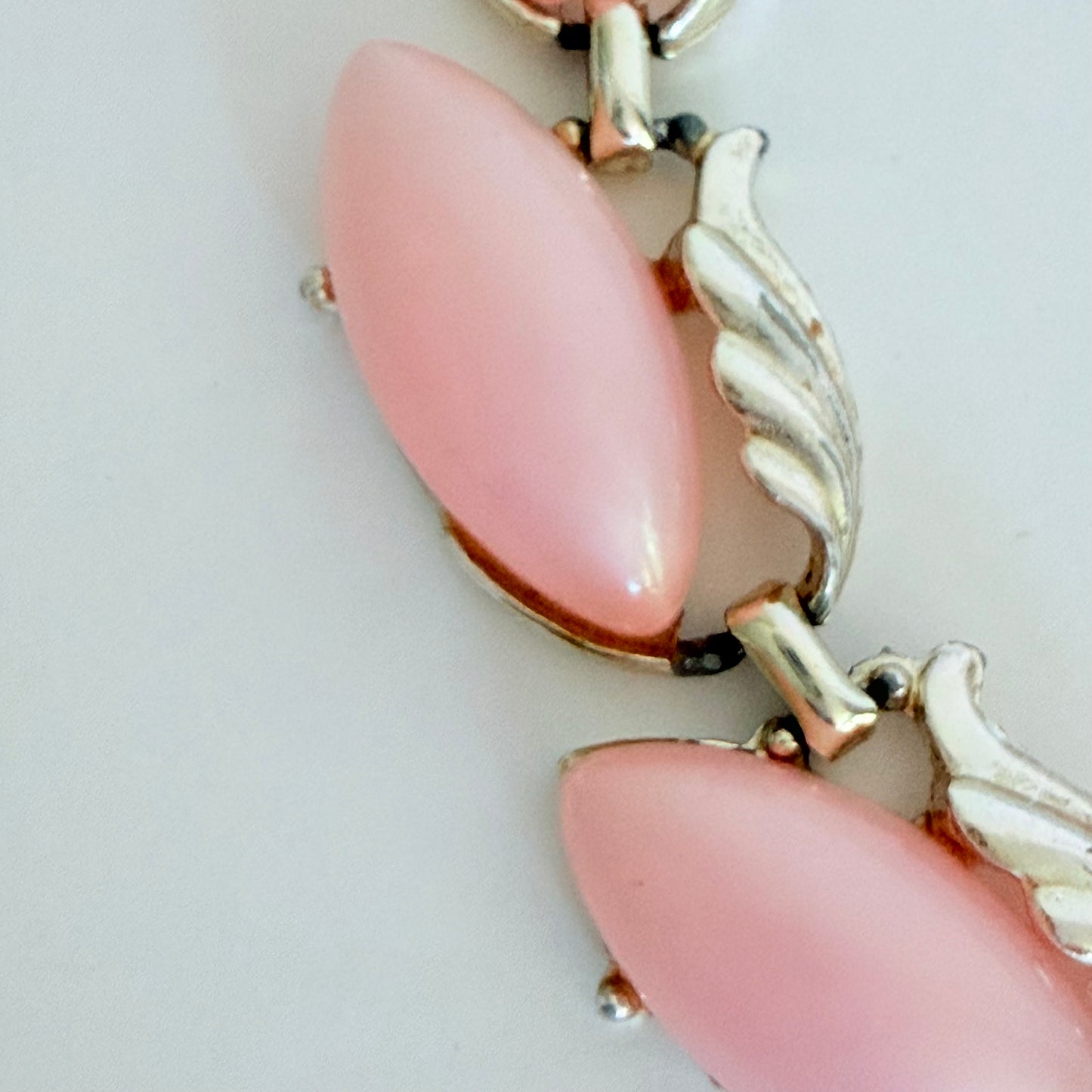 Midcentury Pale Pink Adjustable Thermoset Choker