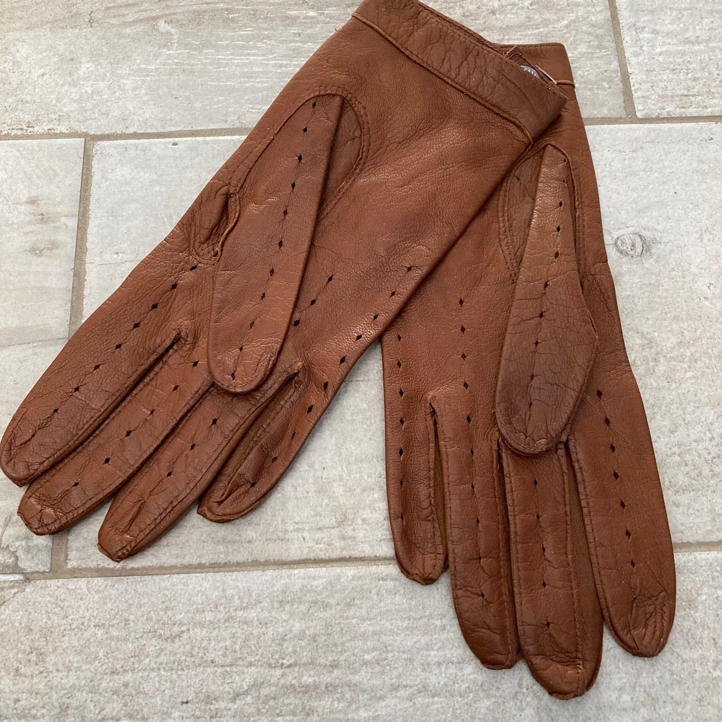 Vintage Italian Driving Gloves, Italian Leather Gloves, Size S/M