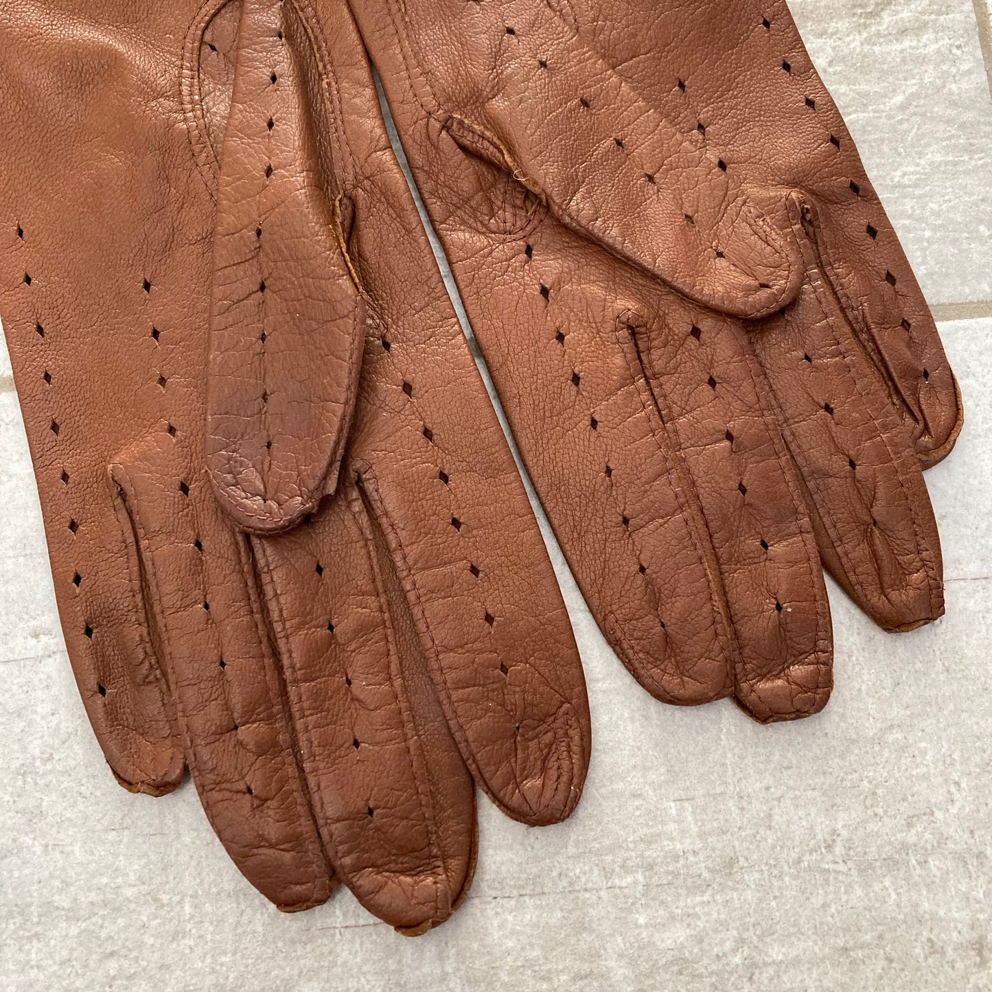 Vintage Italian Driving Gloves, Italian Leather Gloves, Size S/M