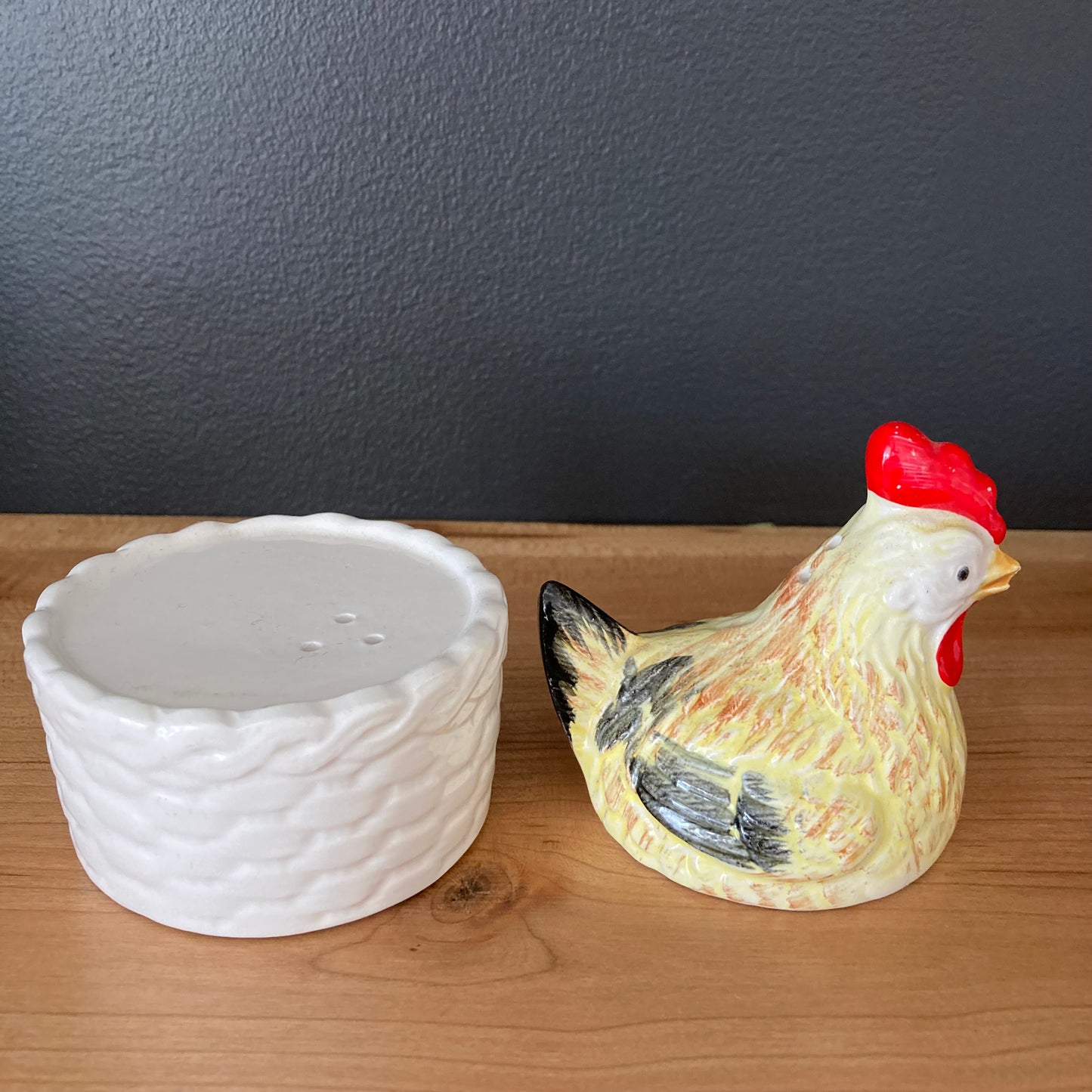 Mid Century Two Piece Hen on Nest Salt and Pepper Shaker by Giftcraft