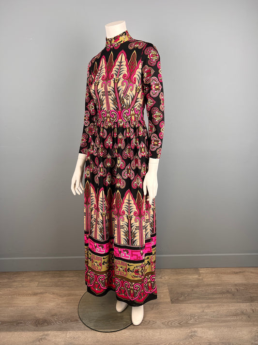 1960/70s Boho Print Maxi by Marissa, Size S