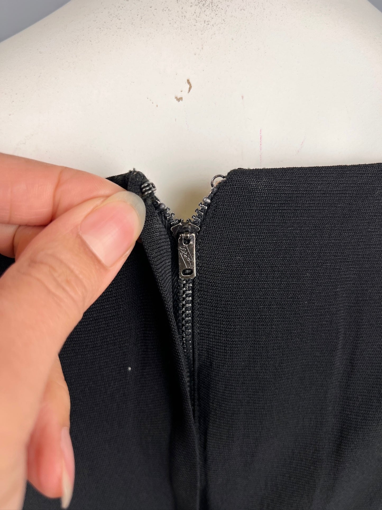 1960s Frilly Fitted Black Cocktail/Party Dress, Size S