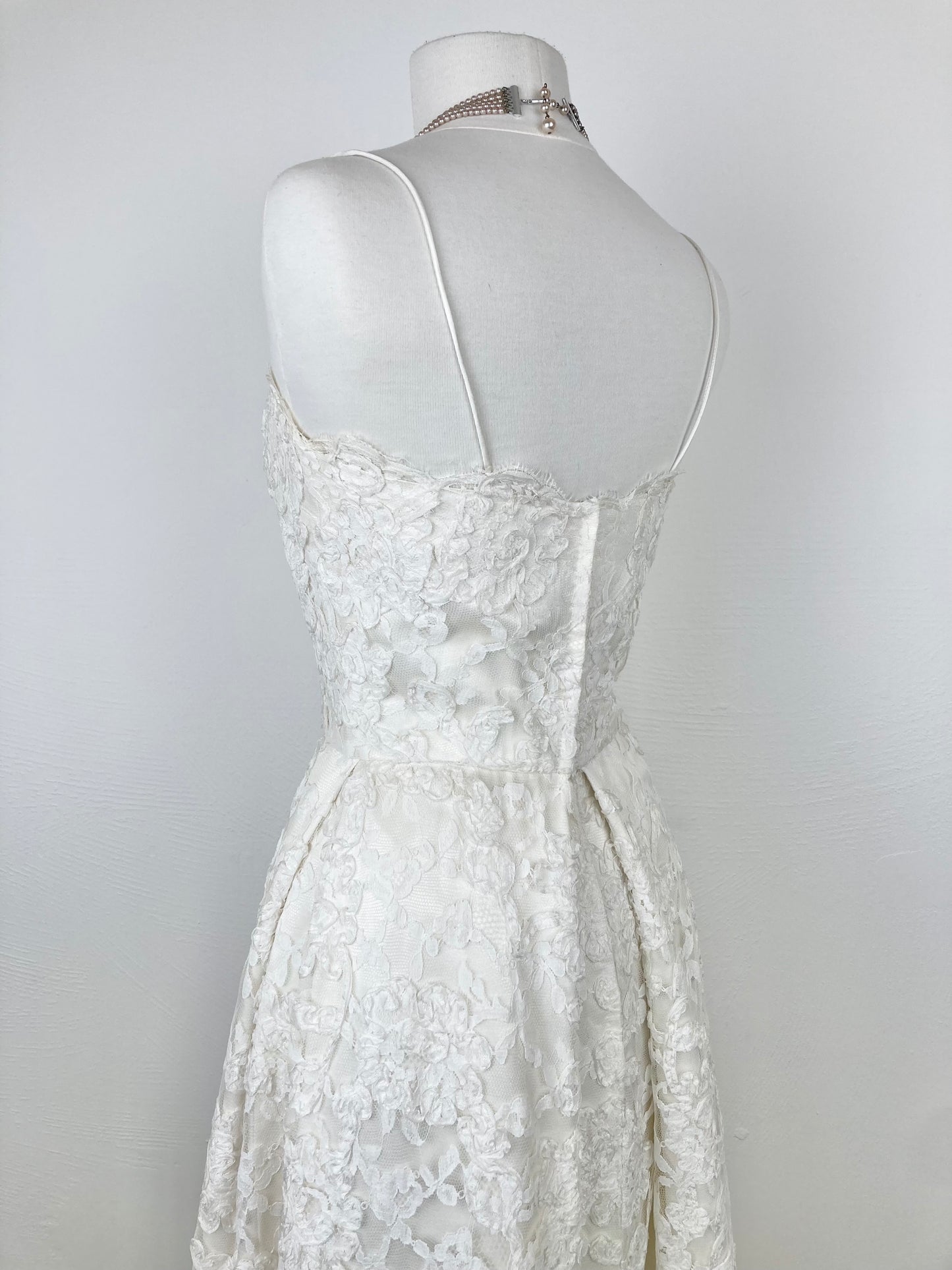 1960s Designer White Silk and Lace Gown by Mr. Gilbert, Silk and Lace Wedding Gown, Vintage Bridal Gown, Vintage Designer Gown