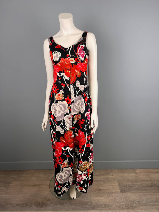 1960/70s Cotton Maxi with Built in Bra, Size XS, Bust 32"