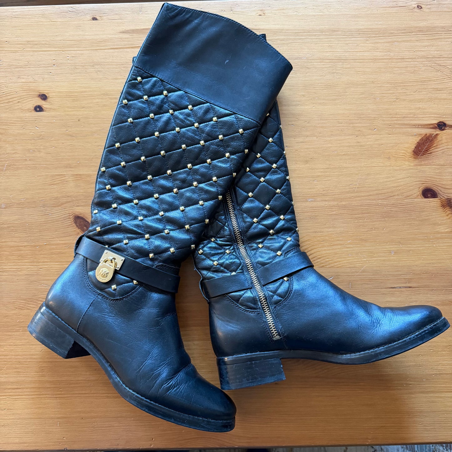 Michael Kors Black Quilted Leather Boots