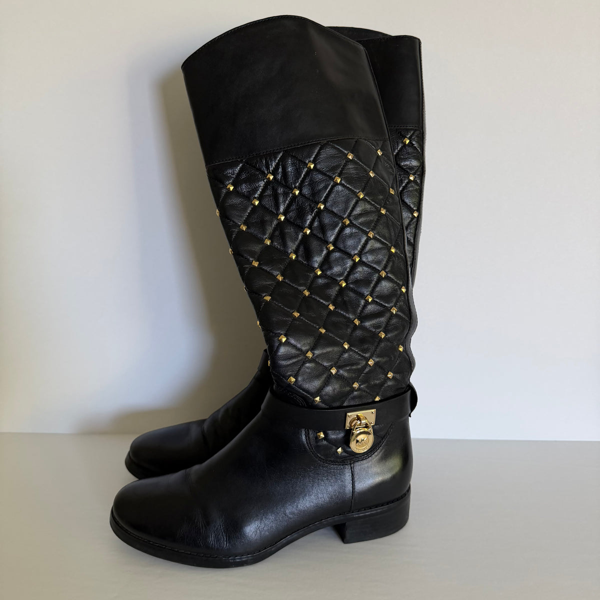 Michael Kors Black Quilted Leather Boots