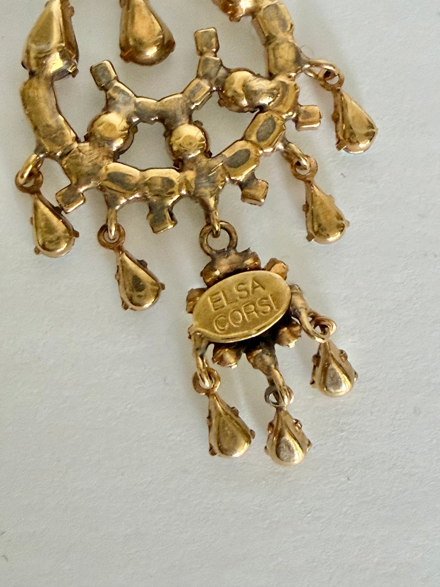 Elsa Corsi Designer Crystal Chandelier Earrings