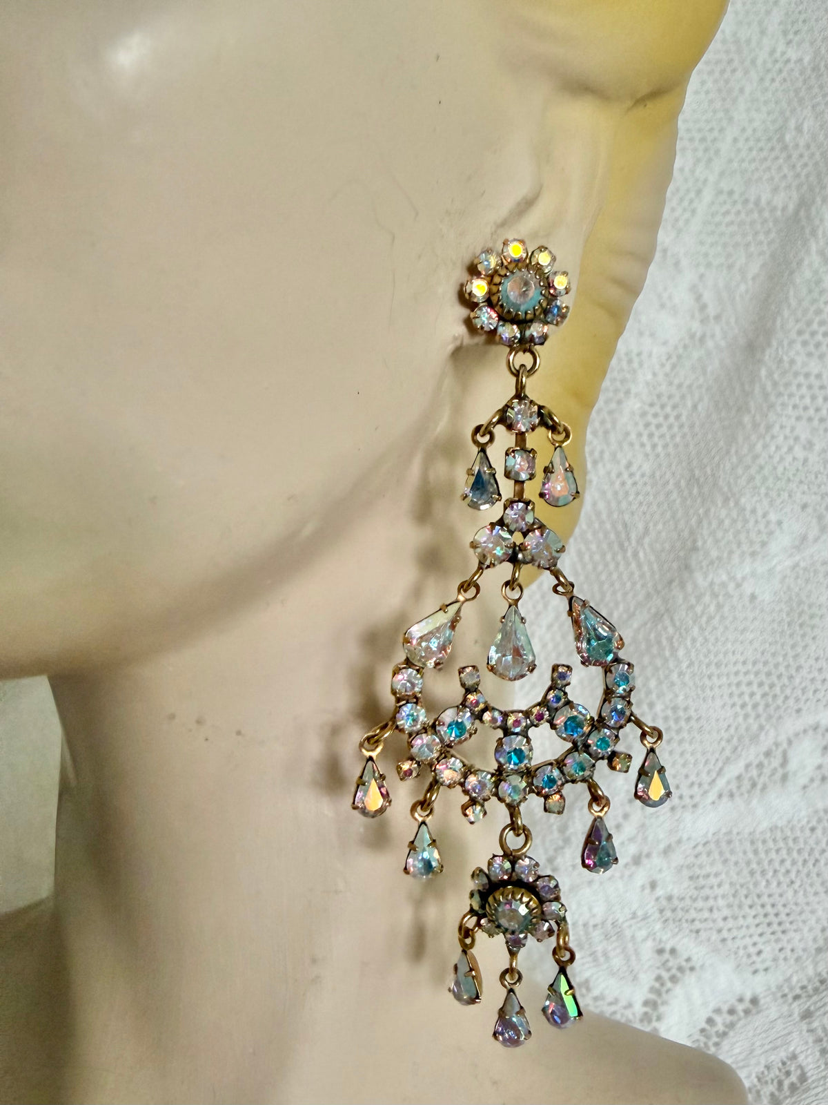 Elsa Corsi Designer Crystal Chandelier Earrings