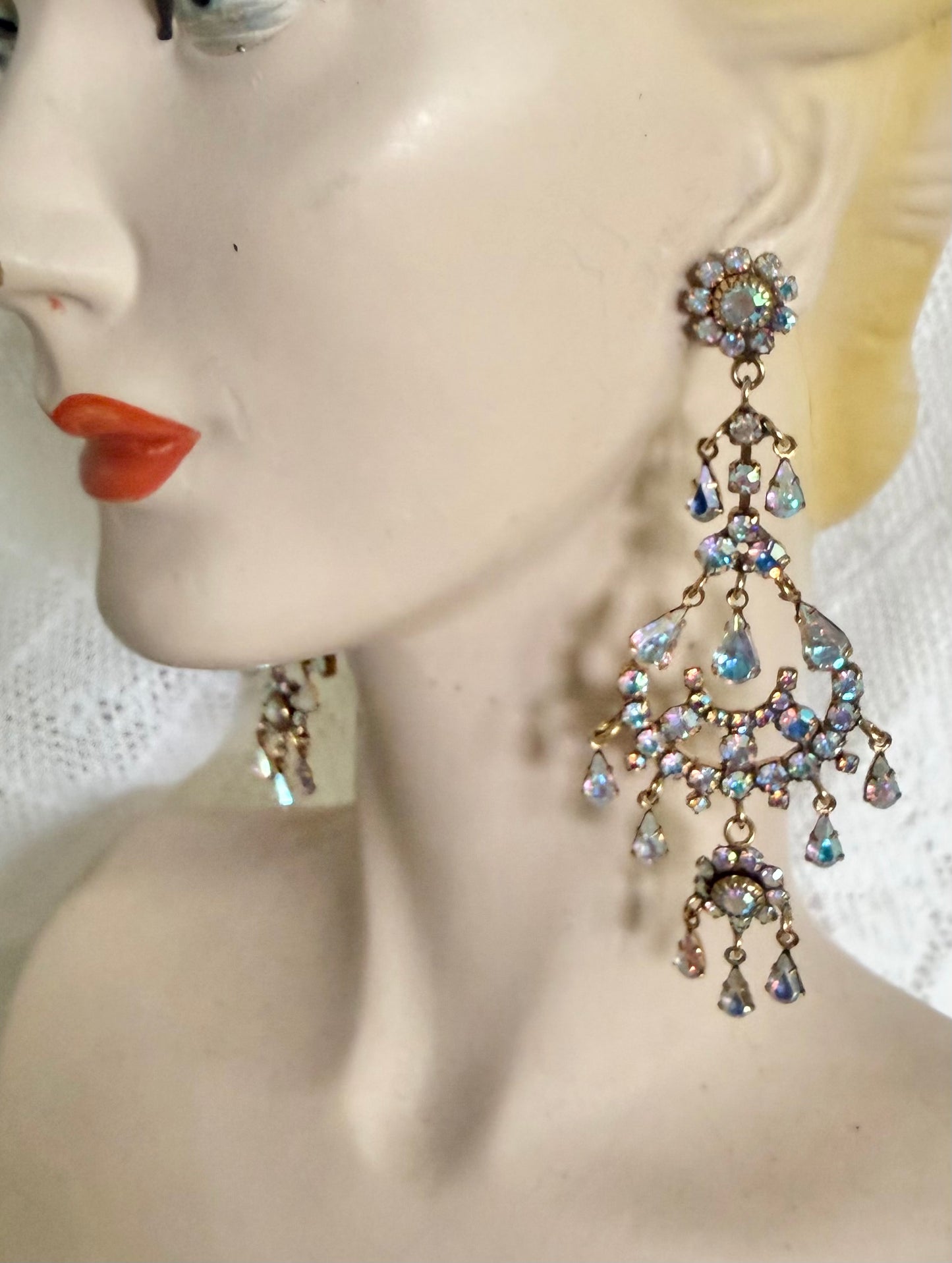 Elsa Corsi Designer Crystal Chandelier Earrings