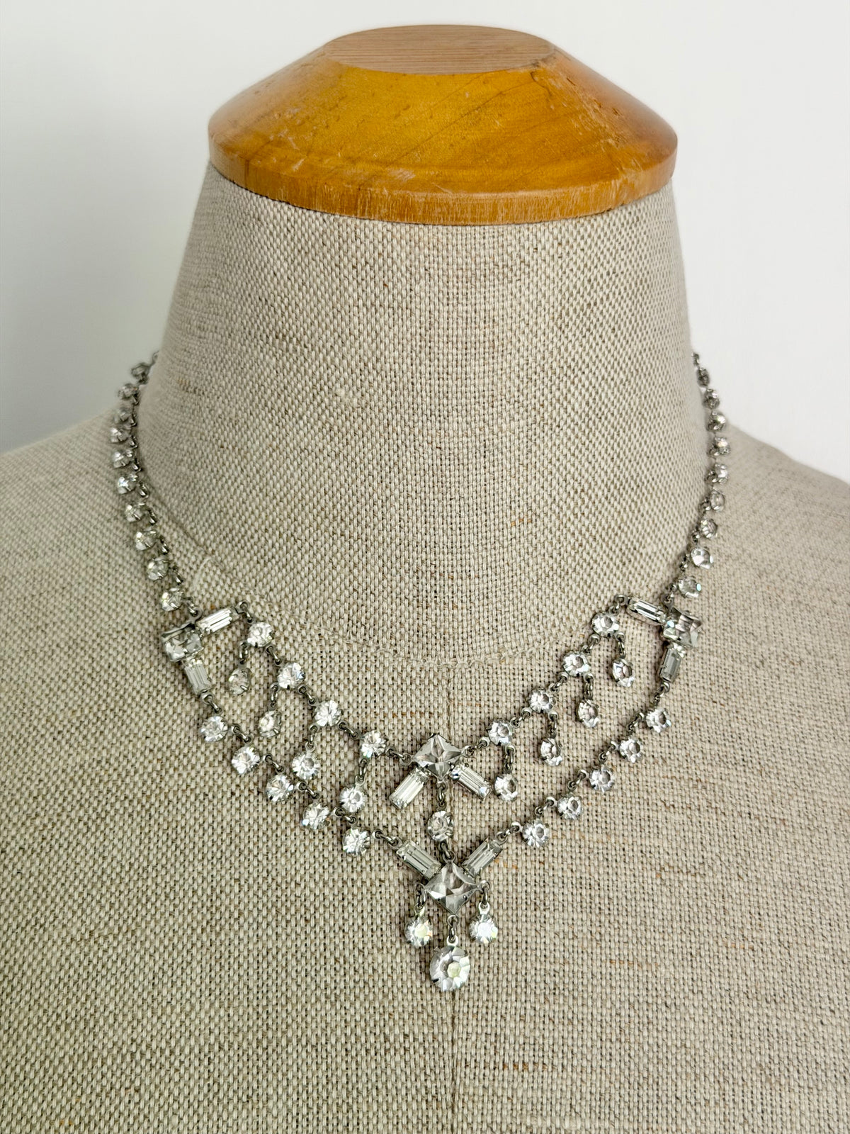 Rare 1930s Delicate Crystal Choker Necklace