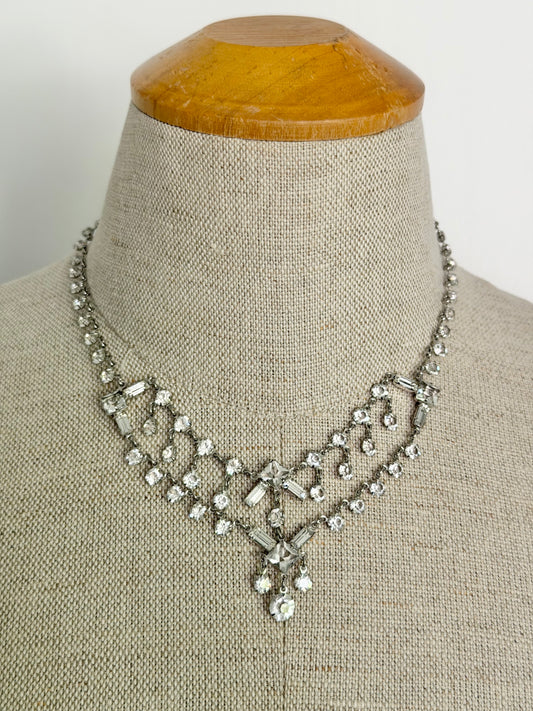 Rare 1930s Delicate Crystal Choker Necklace