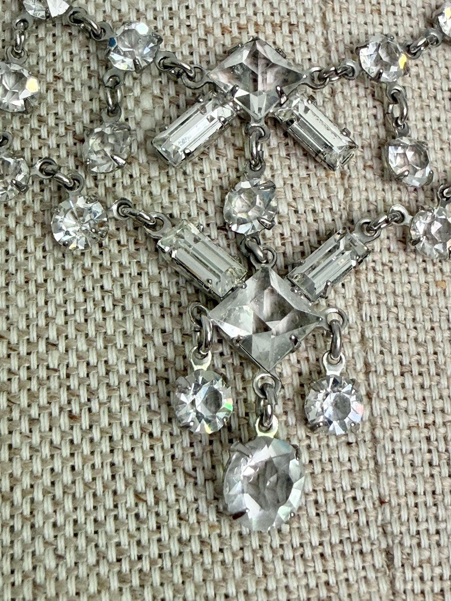 Rare 1930s Delicate Crystal Choker Necklace