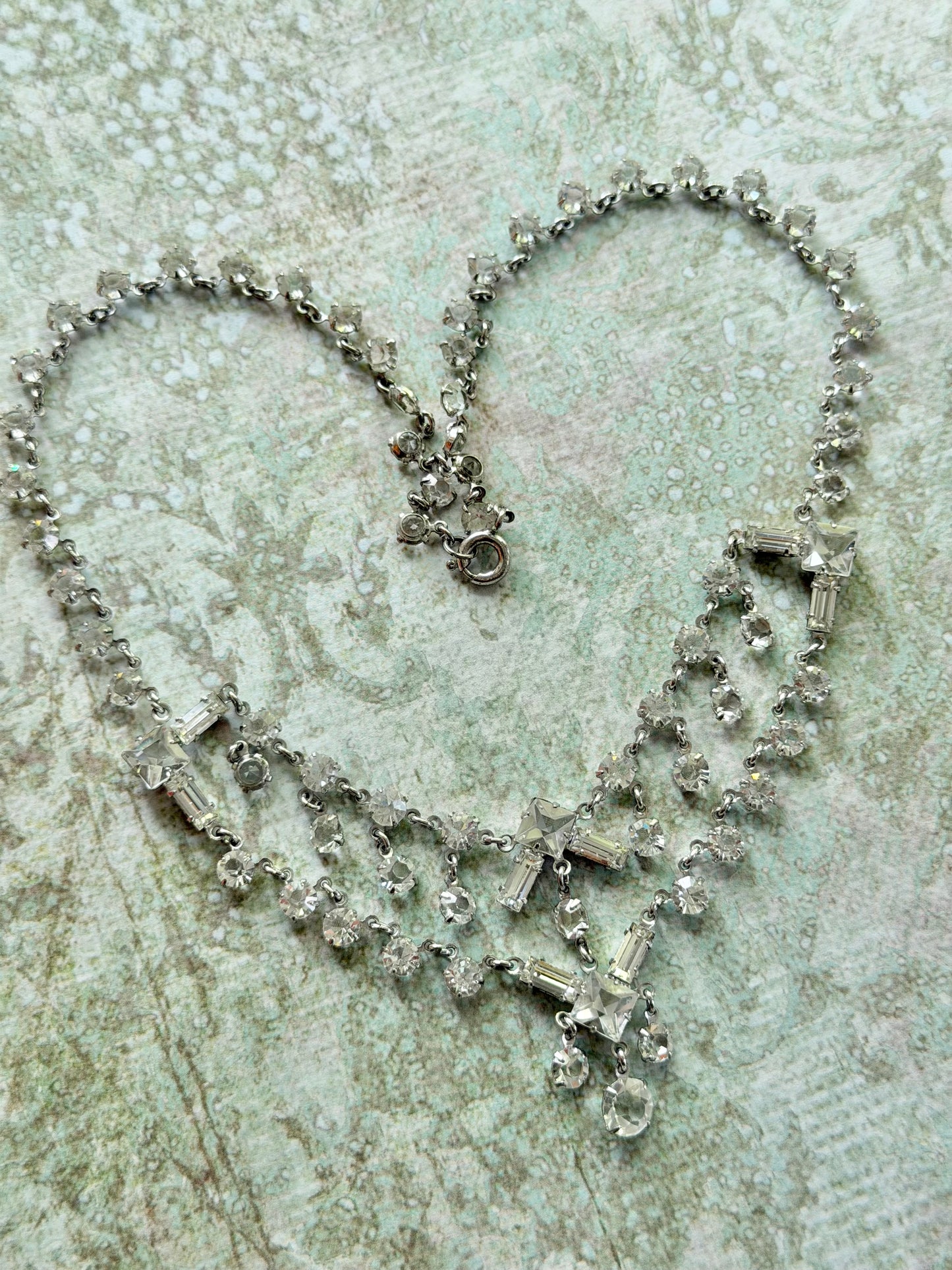 Rare 1930s Delicate Crystal Choker Necklace