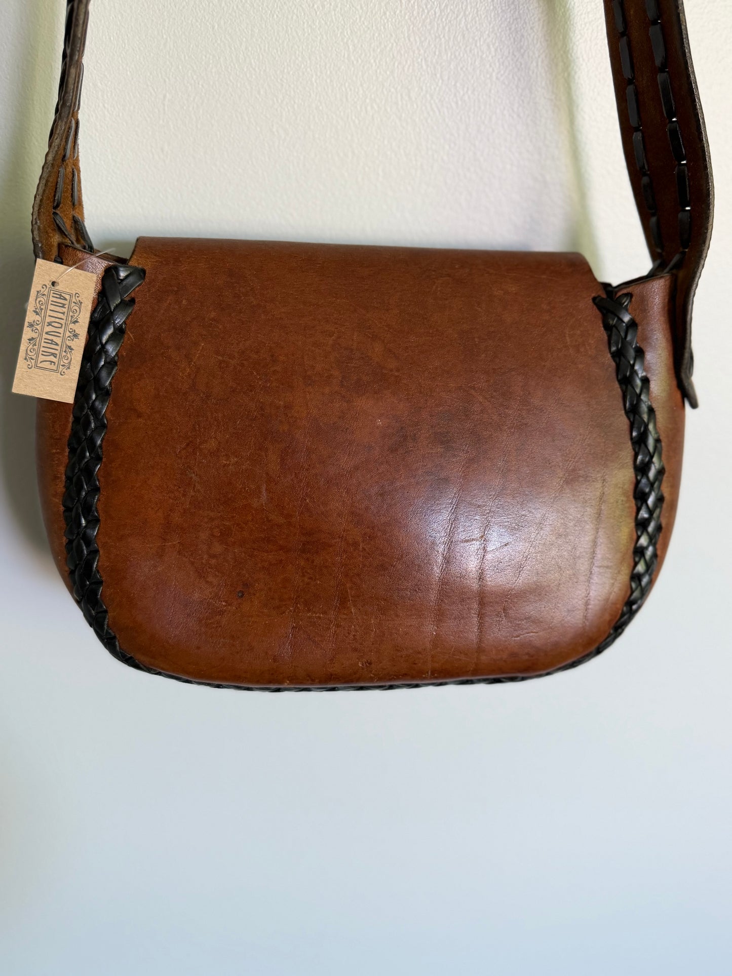 1970s Leather Boho Hippy Purse