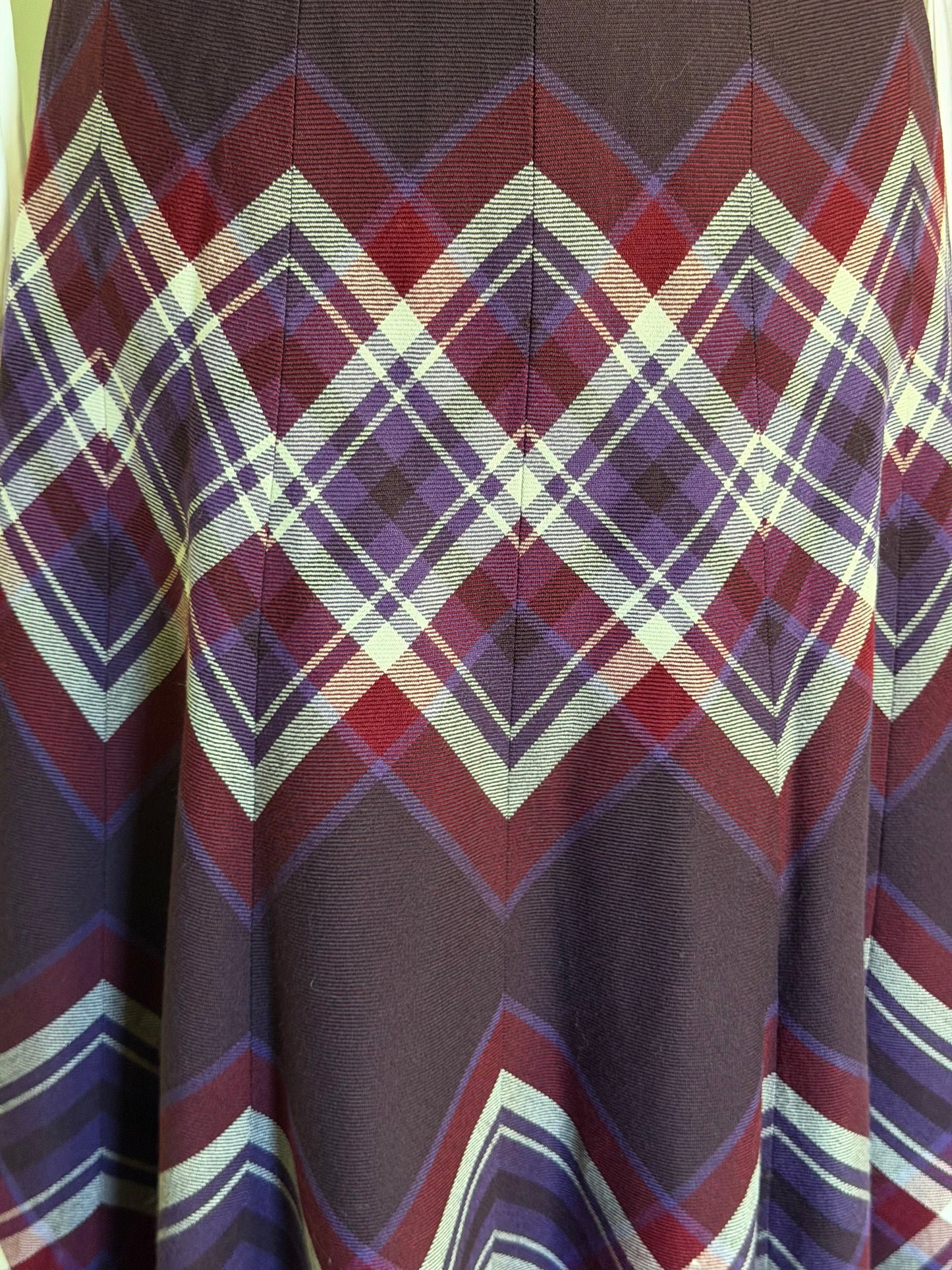Vintage Highland Queen Panelled Plaid A-Line Skirt, Size M