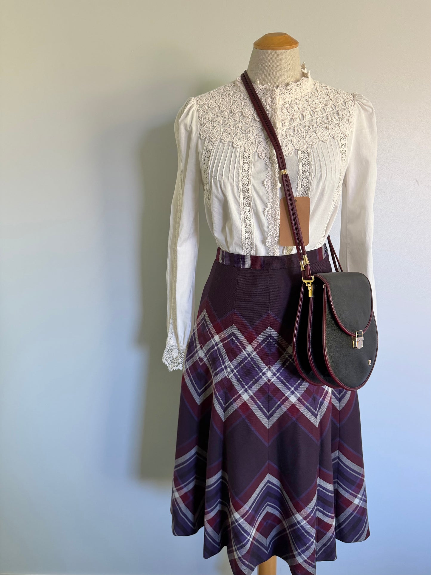 Vintage Highland Queen Panelled Plaid A-Line Skirt, Size M
