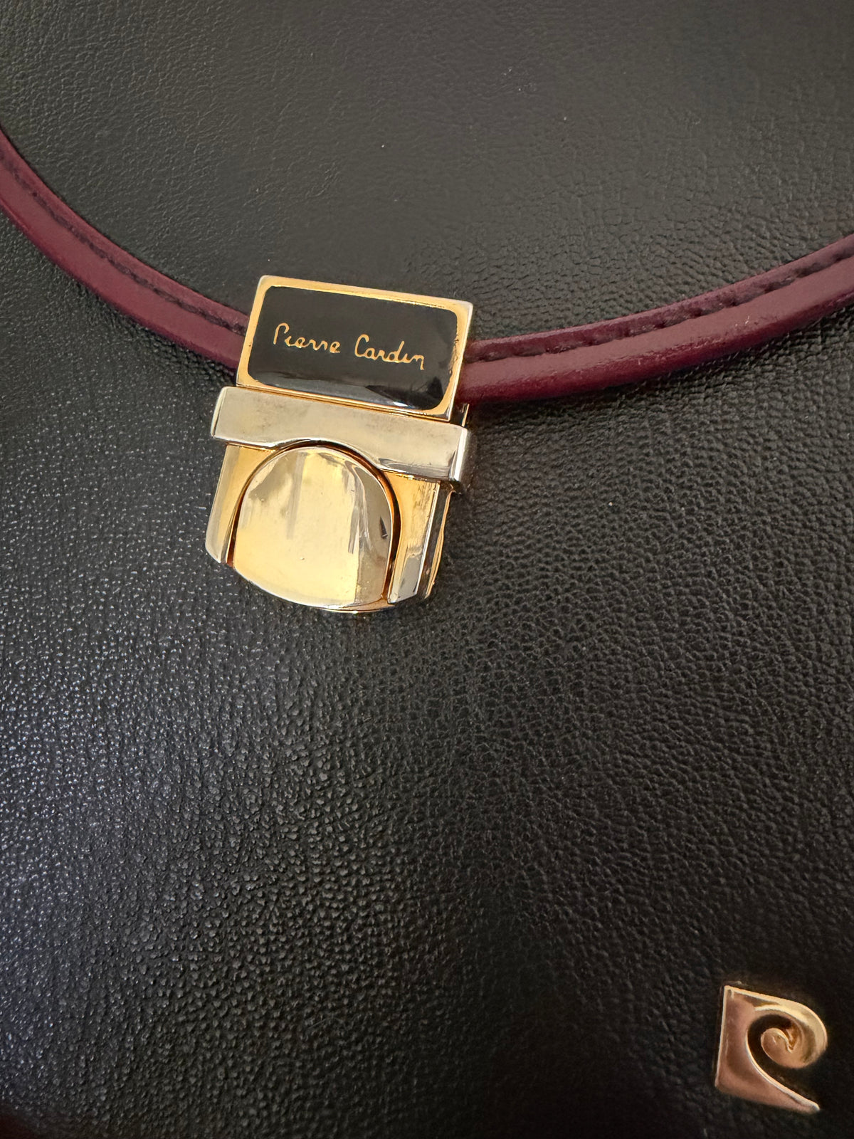 Vintage Pierre Cardin Leather Saddle Style Shoulder Bag