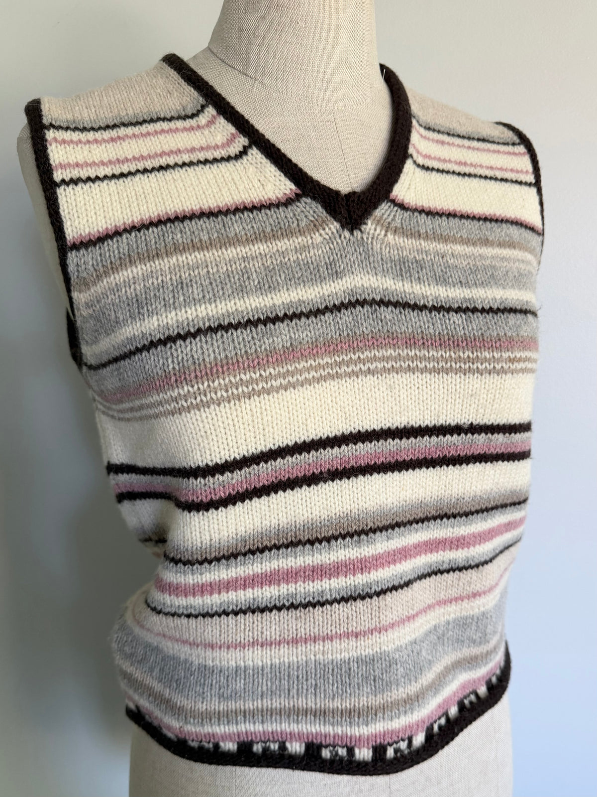 Vintage Benetton Striped Wool Vest