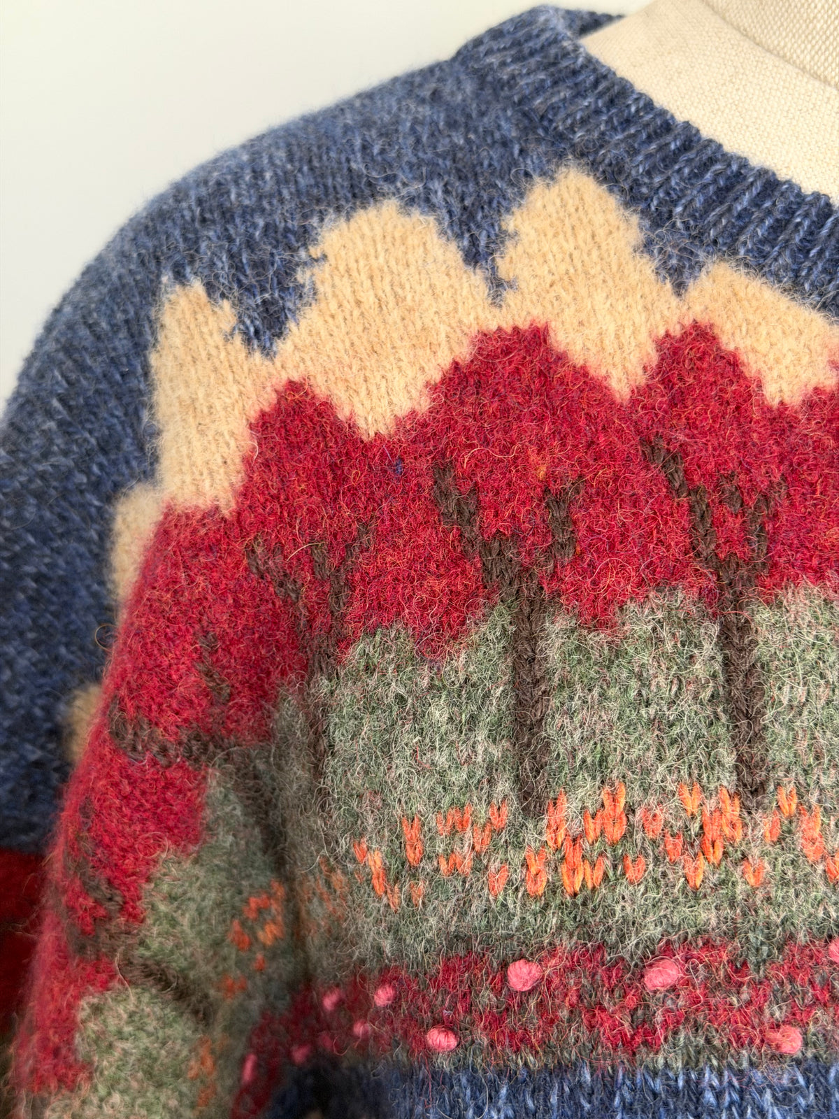 Vintage 1990s Country Tree Themed Cardigan, Size L