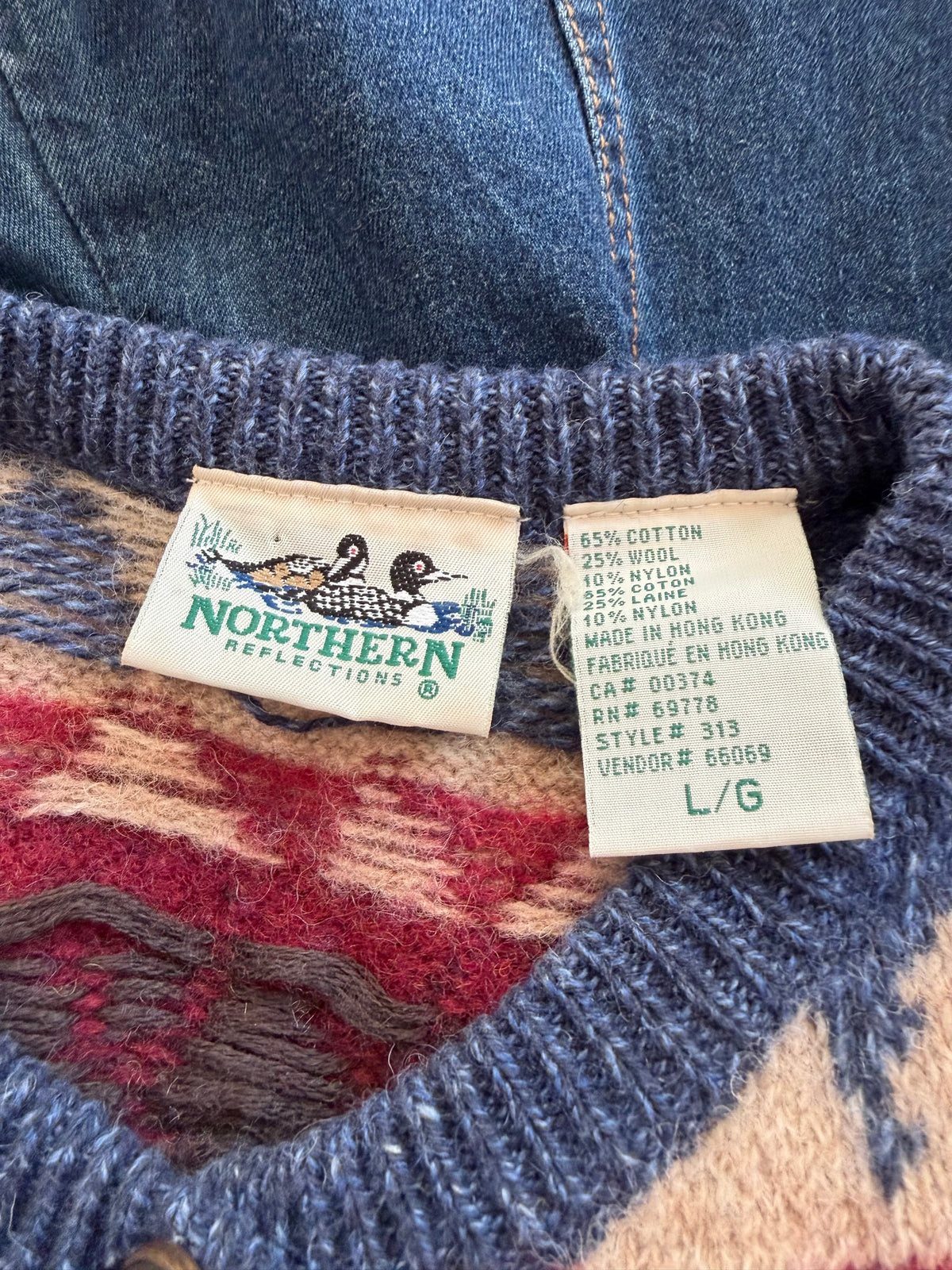 Vintage 1990s Country Tree Themed Cardigan, Size L