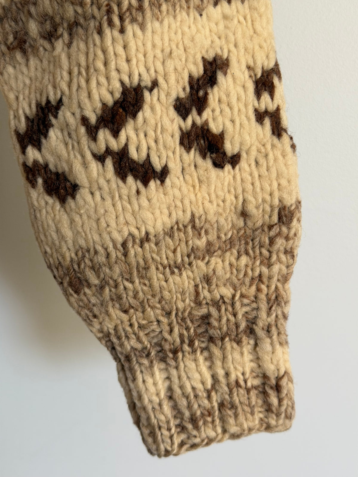 1970s Hand Spun Wool Cowichan Sweater, Size S/M
