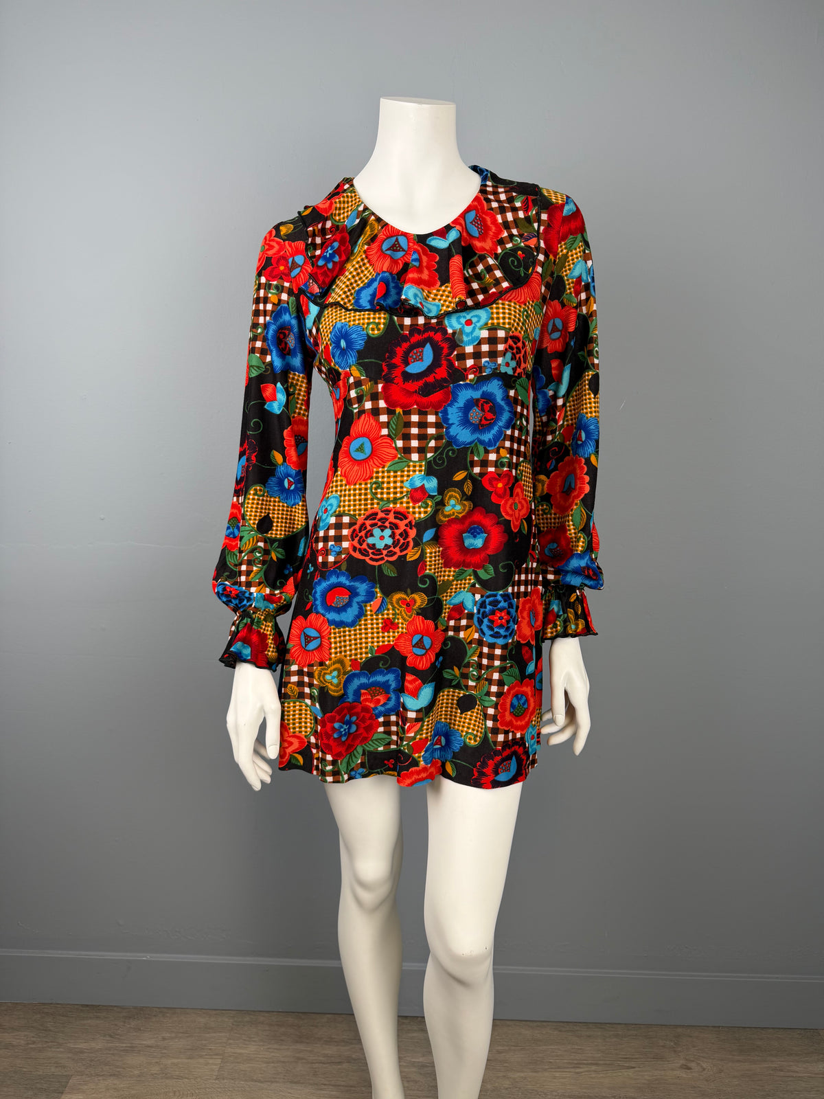 1960s Mod Patchwork Mini, Size S/M