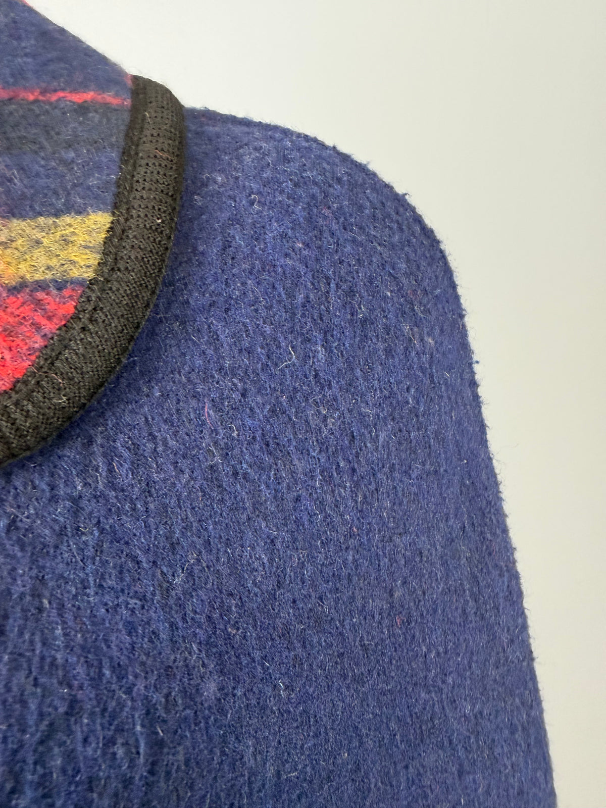 1960/70s Navy/Plaid Reversible Cape, Size M/L